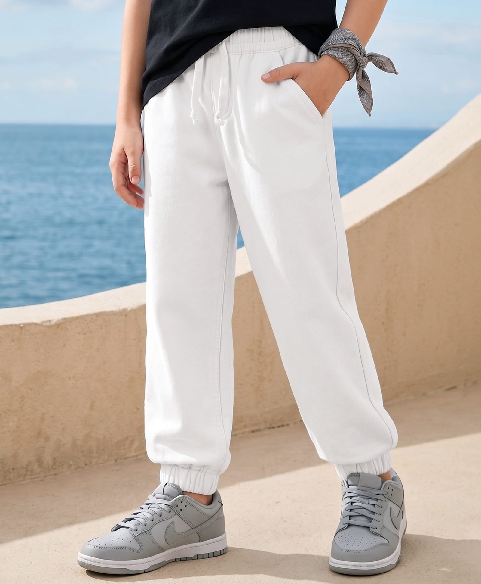 Pine Kids Woven Full Length Washed Denim Jeans - White-image-20