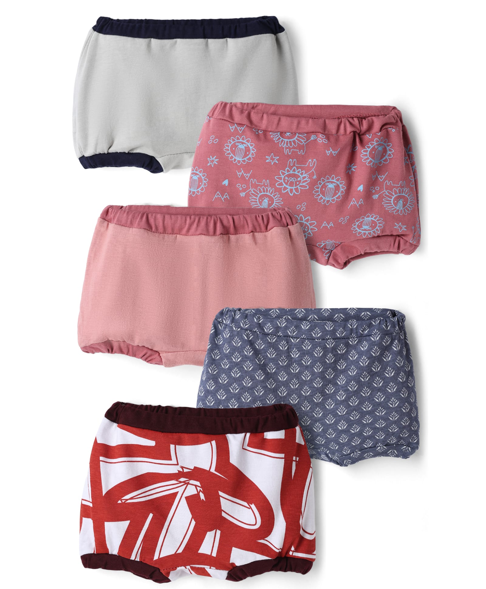 OHMS Single Jersey Knit Printed Bloomers Pack of 5 - Multicolor-image-4