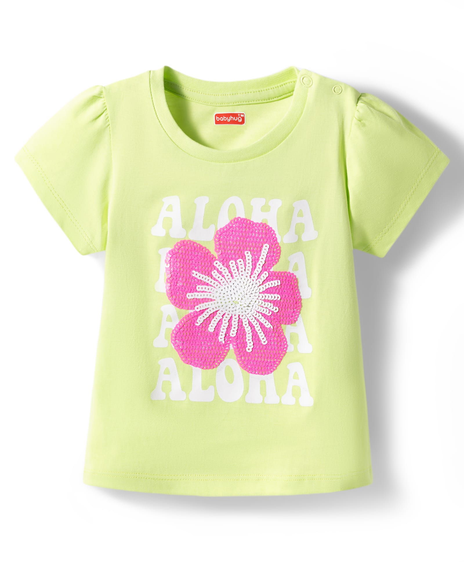 Babyhug Cotton Knit T-Shirt Half Sleeves Sequins Detailing Multi Color 3-4 Years-image-30