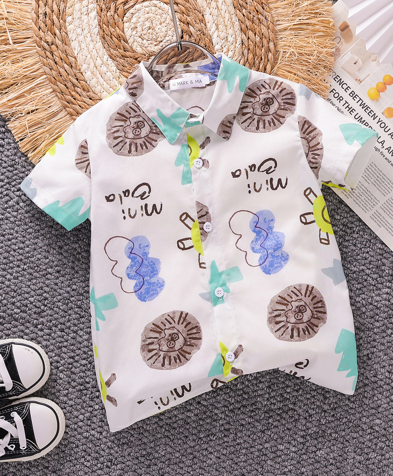 Mark & Mia Cotton Half Sleeves Printed Shirt - Multicolor-picture-27