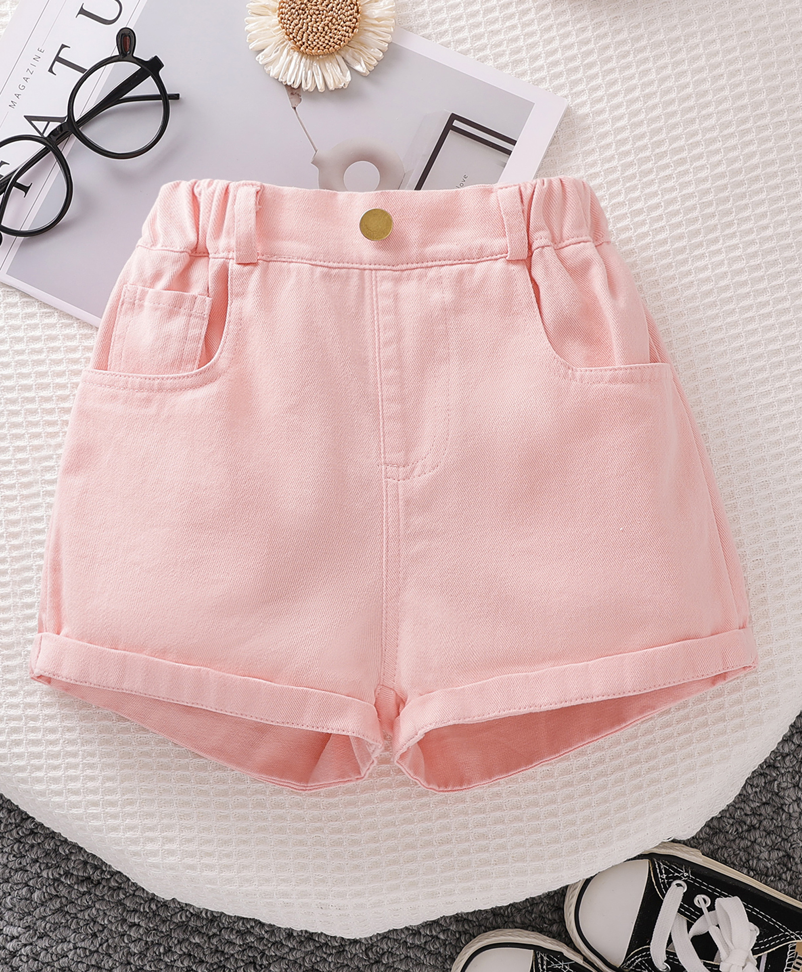 Mark & Mia Cotton Washed Shorts - Pink-picture-15