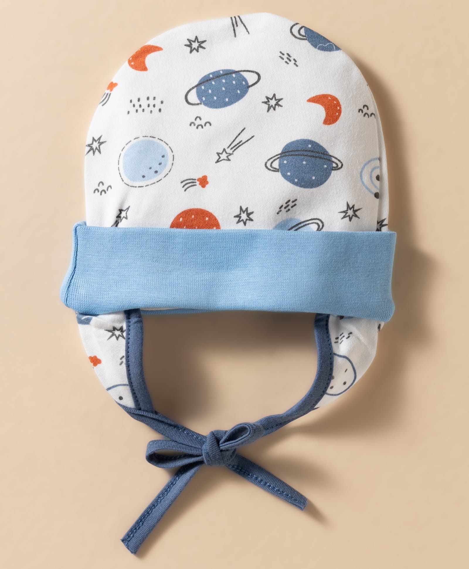 OHMS Single Jersey Knit Space Theme Print Baby Caps Multicolor - Diameter 9.5 cm-image-47