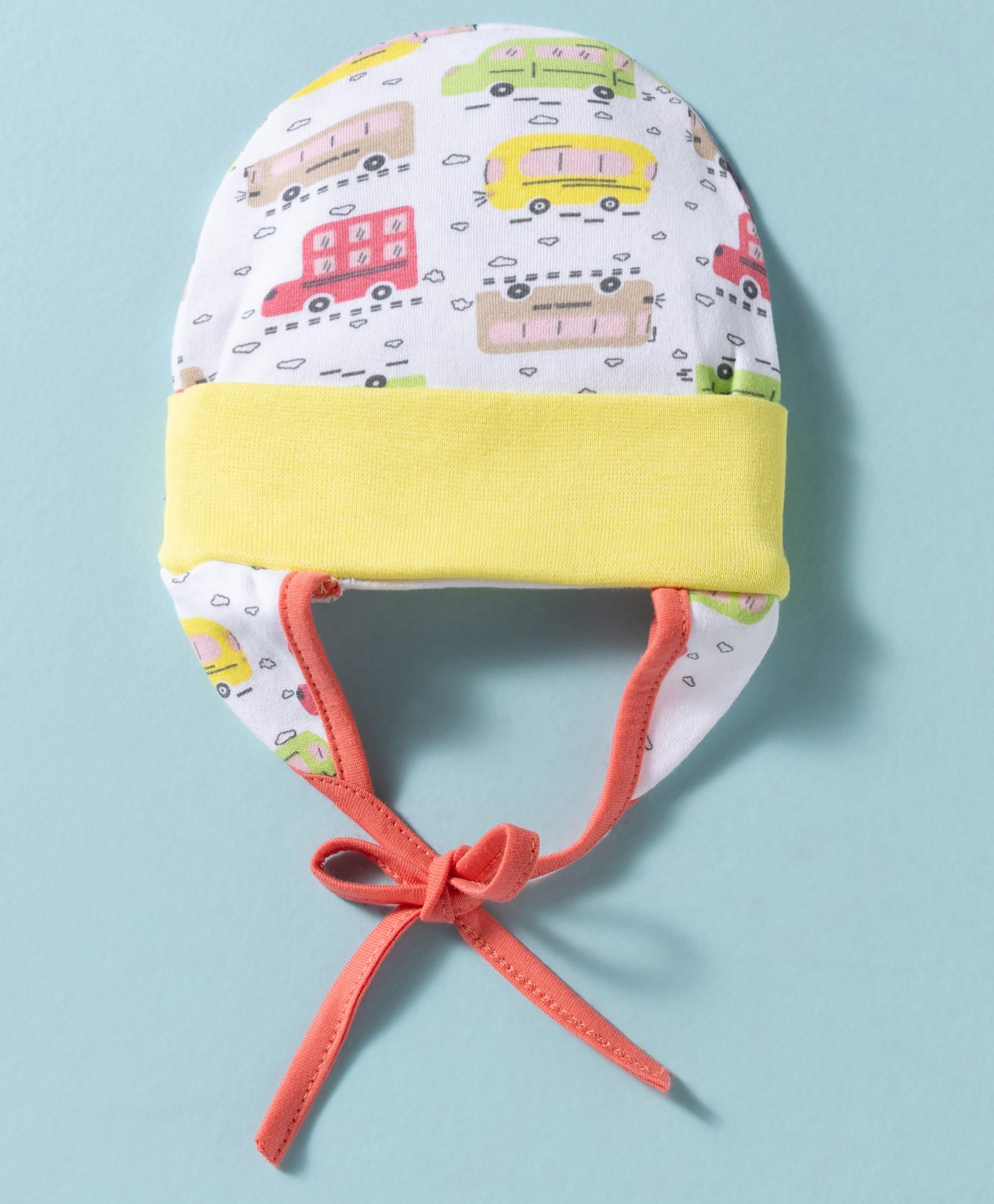 OHMS Single Jersey Knit Baby Caps With Vehicle Print Multicolor - Diameter 11 cm-picture-11