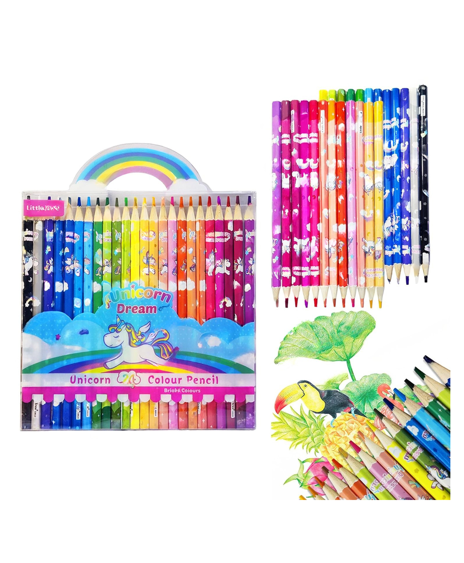 YAMAMA 24 Pcs Unicorn Theme Color Pencil Set for Kids, Set of Multiple Soft Wax Pencils 24 Shades, Colouring Pencils, 3 mm Artist Sketching Colour Pencils, Drawing Color Pencils - Multicolor-image-14