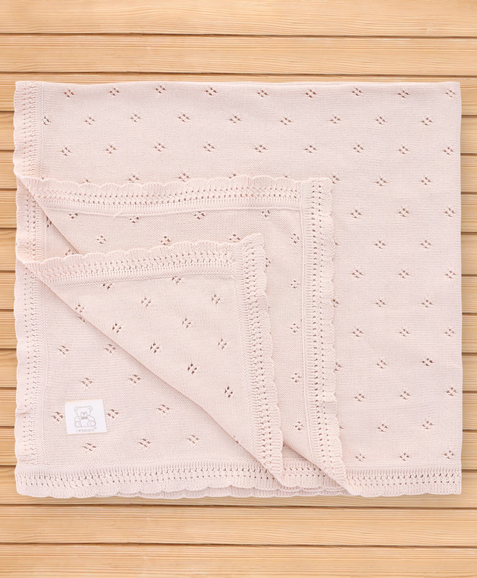 I Bears Knitted Solid Towel L 95 x B 95 cm - Beige-image-5