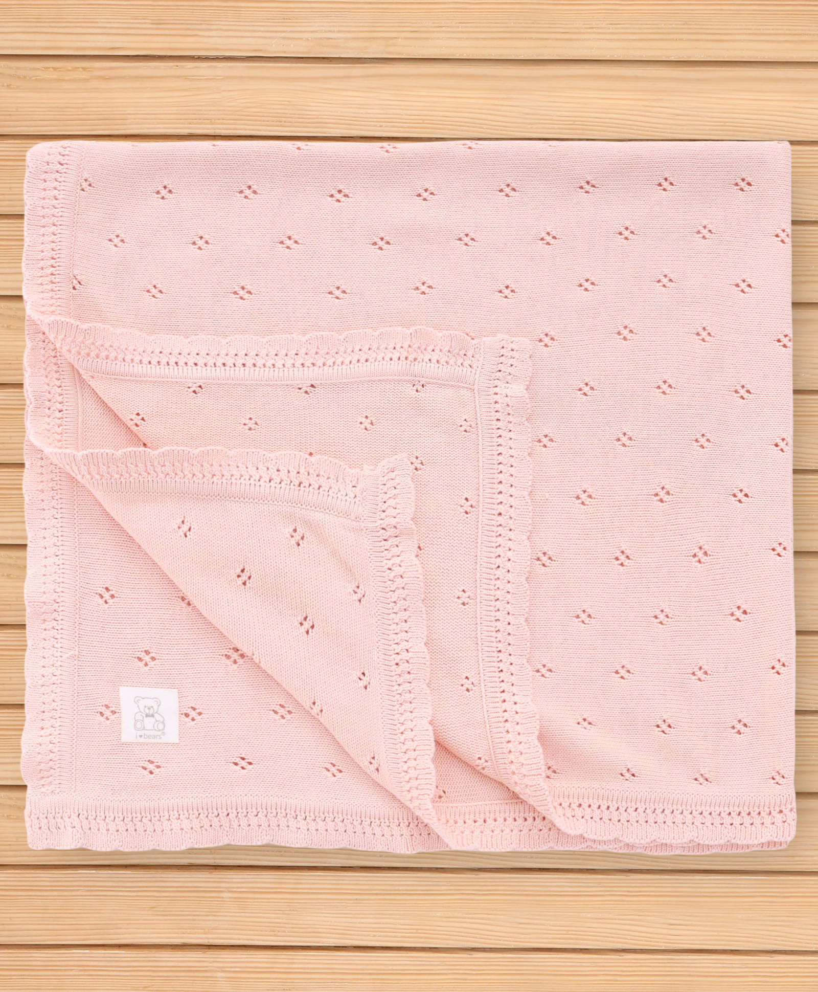 I Bears Knitted Solid Towel L 95 x B 95 cm - Peach-image-49