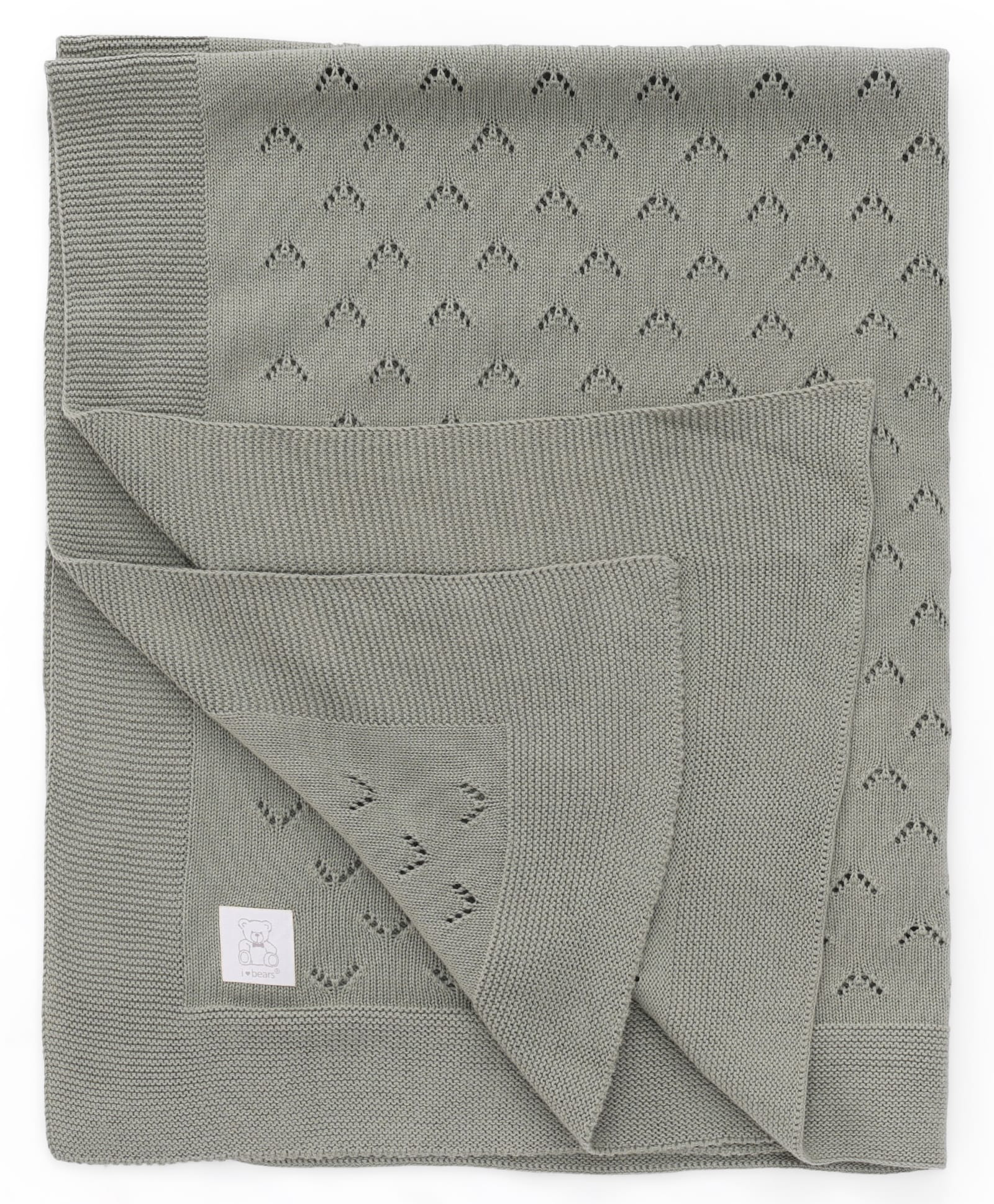I Bears Knitted Solid Towel L 90 x B 75 cm - Olive Green-image-47