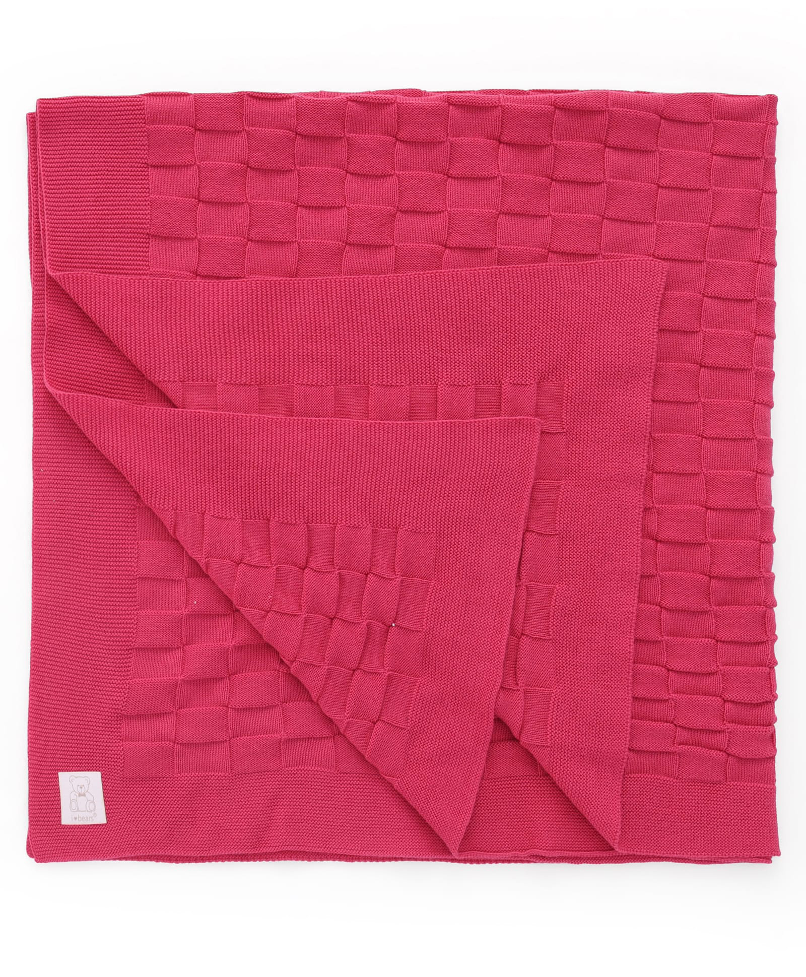 I Bears Knitted Solid Towel L 85 x B 85 cm - Dark Pink-image-1