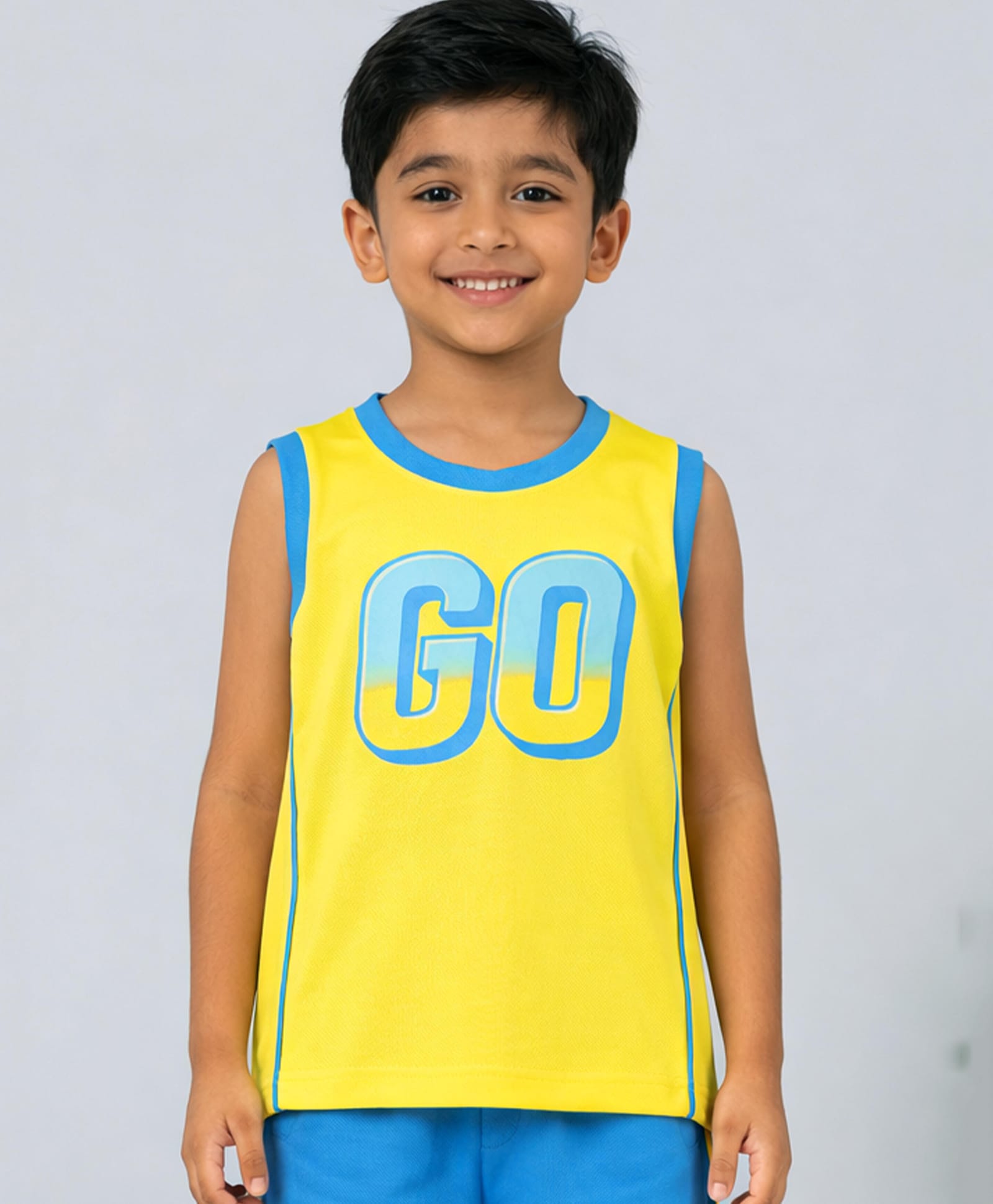 Kaboosh Knit Sleeveless Winner Zone Text Printed Tee - Yellow-picture-11
