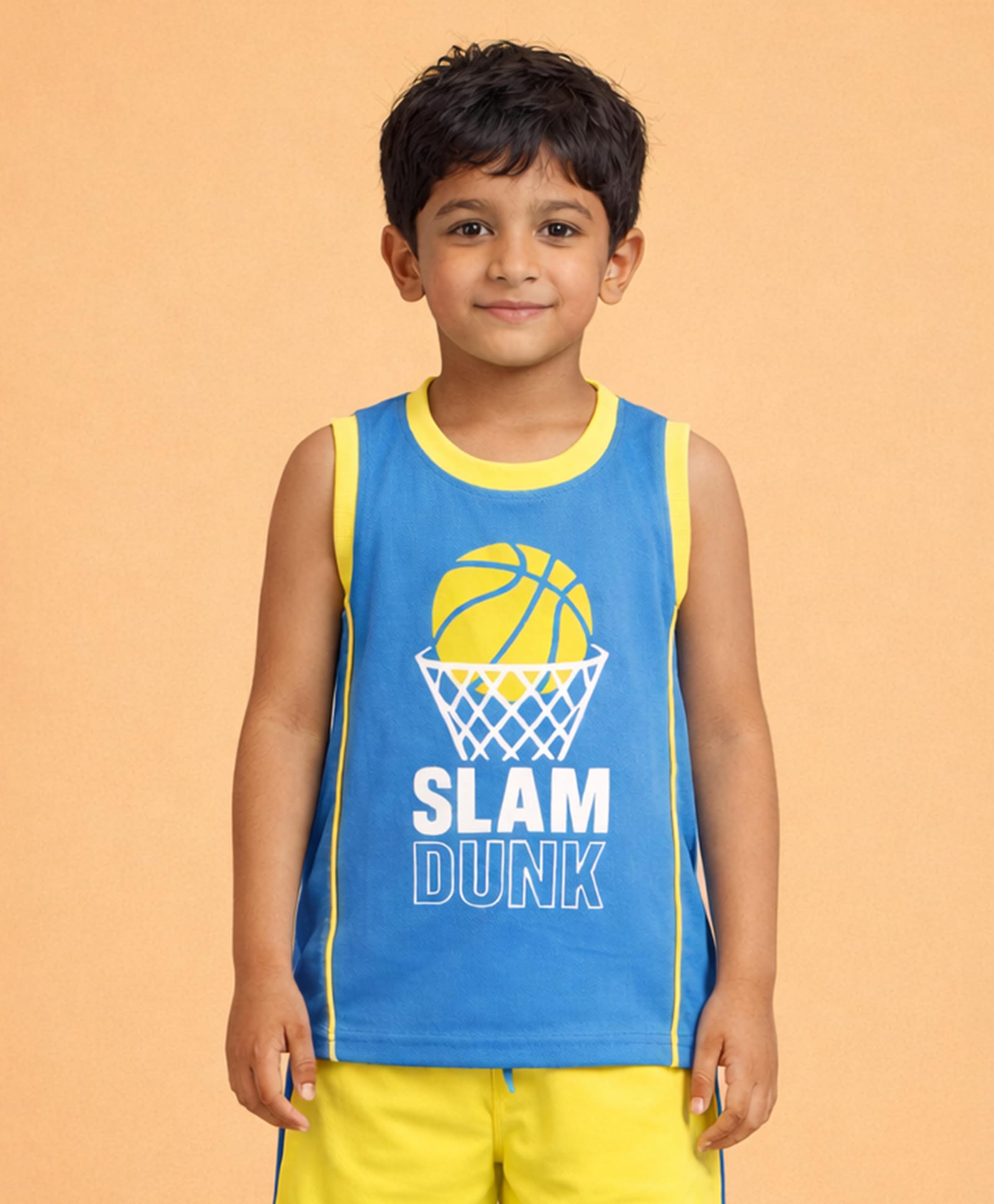 Kaboosh Knit Sleeveless Slam Dunk Text Printed Tee - Royal Blue-picture-15