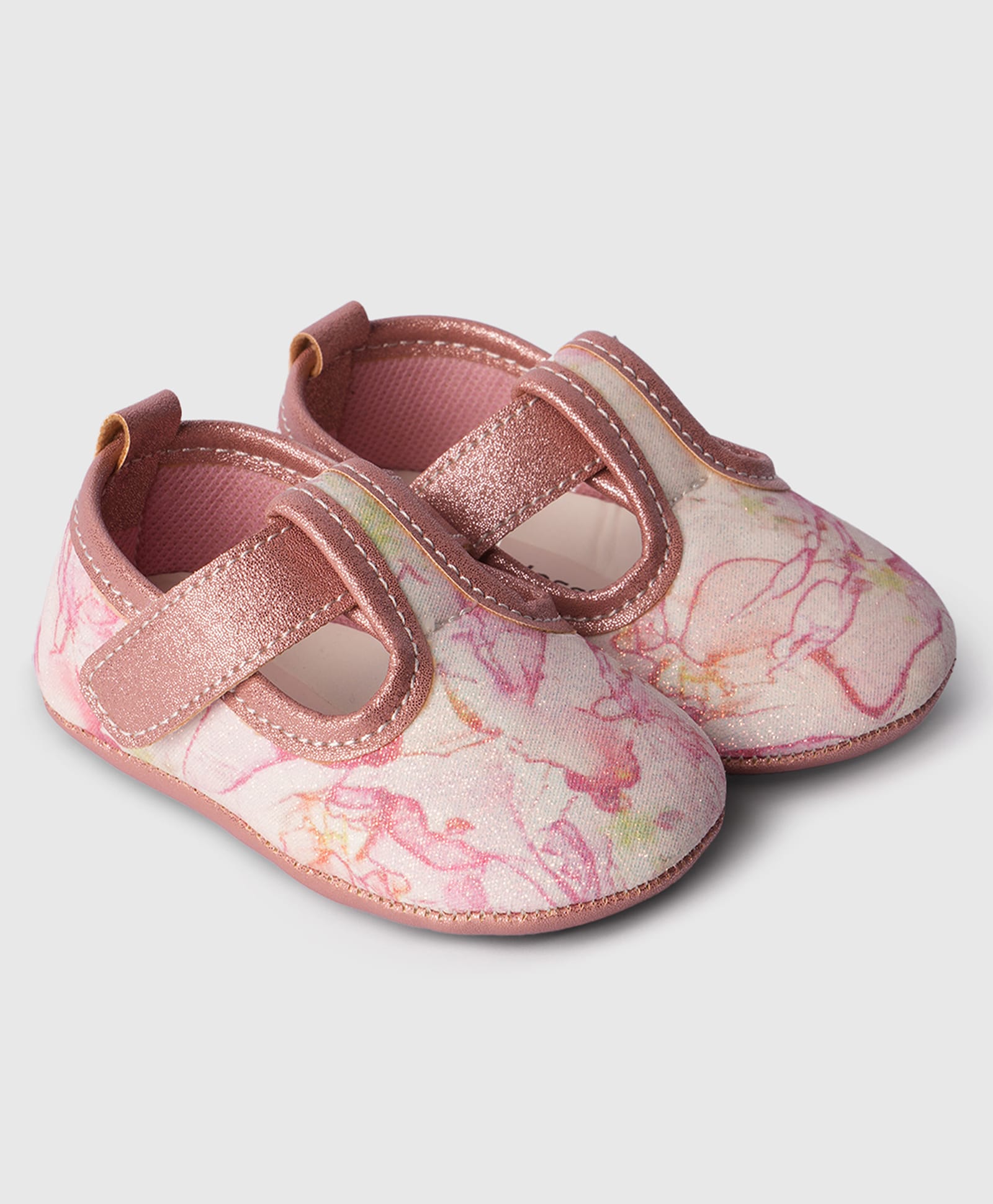 Toothless Glittered Abstract Designed Velcro Closure Booties - Pink-image-34