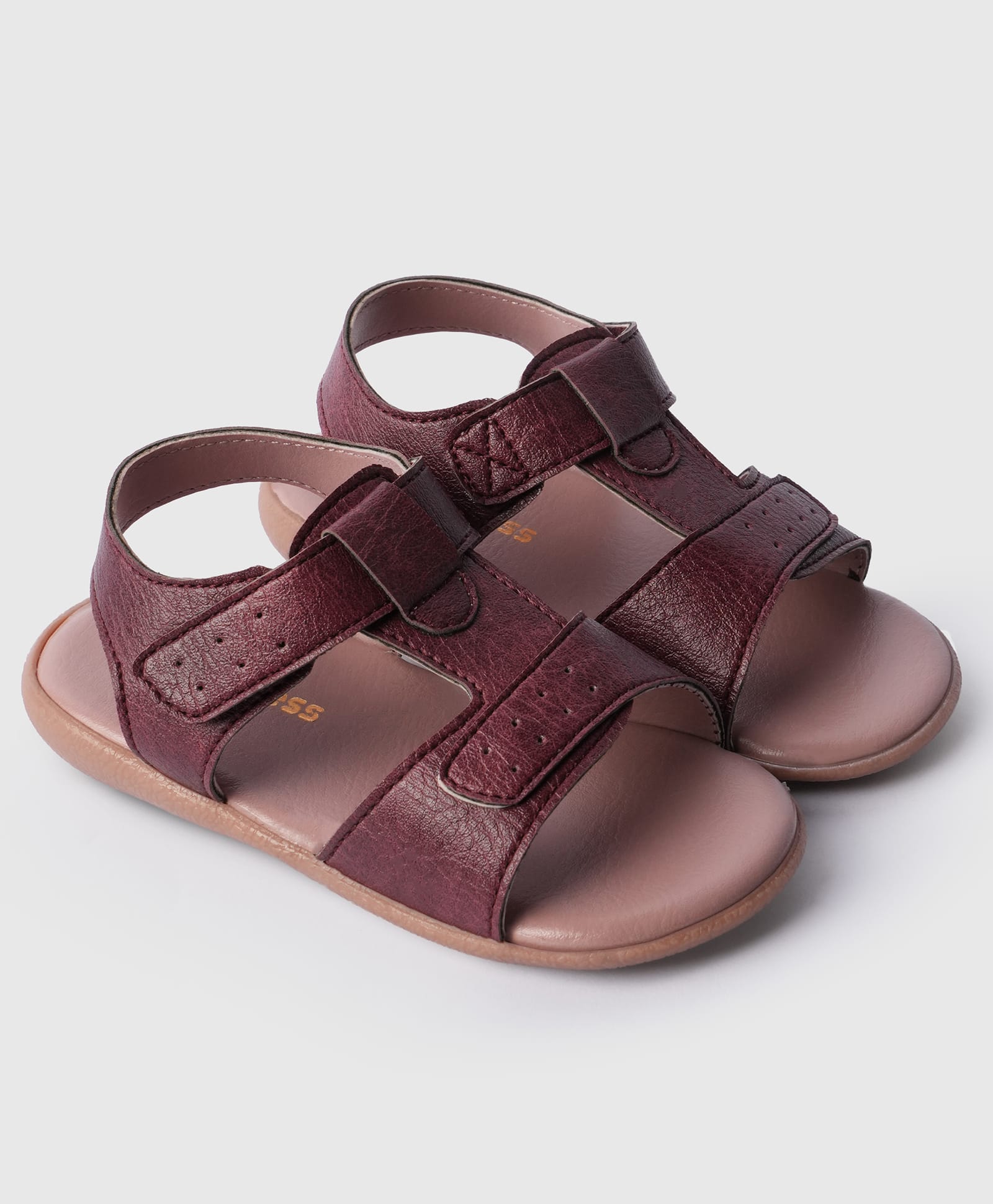 Toothless Solid Velcro Closure Sandals - Wine-picture-24