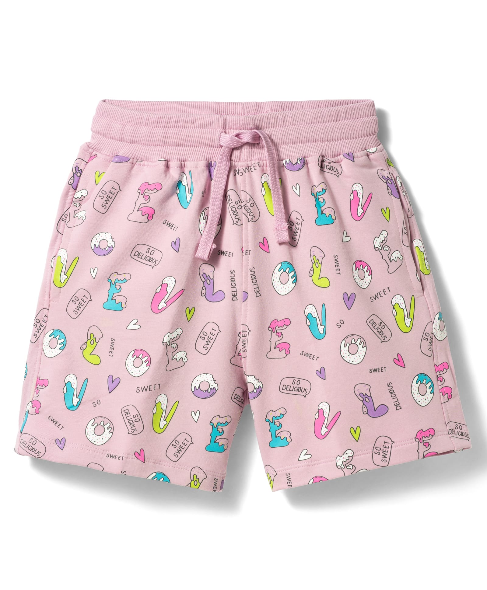 Doreme Sinker Knit Above Knee Length Shorts With Donut Print - Mauve-picture-19