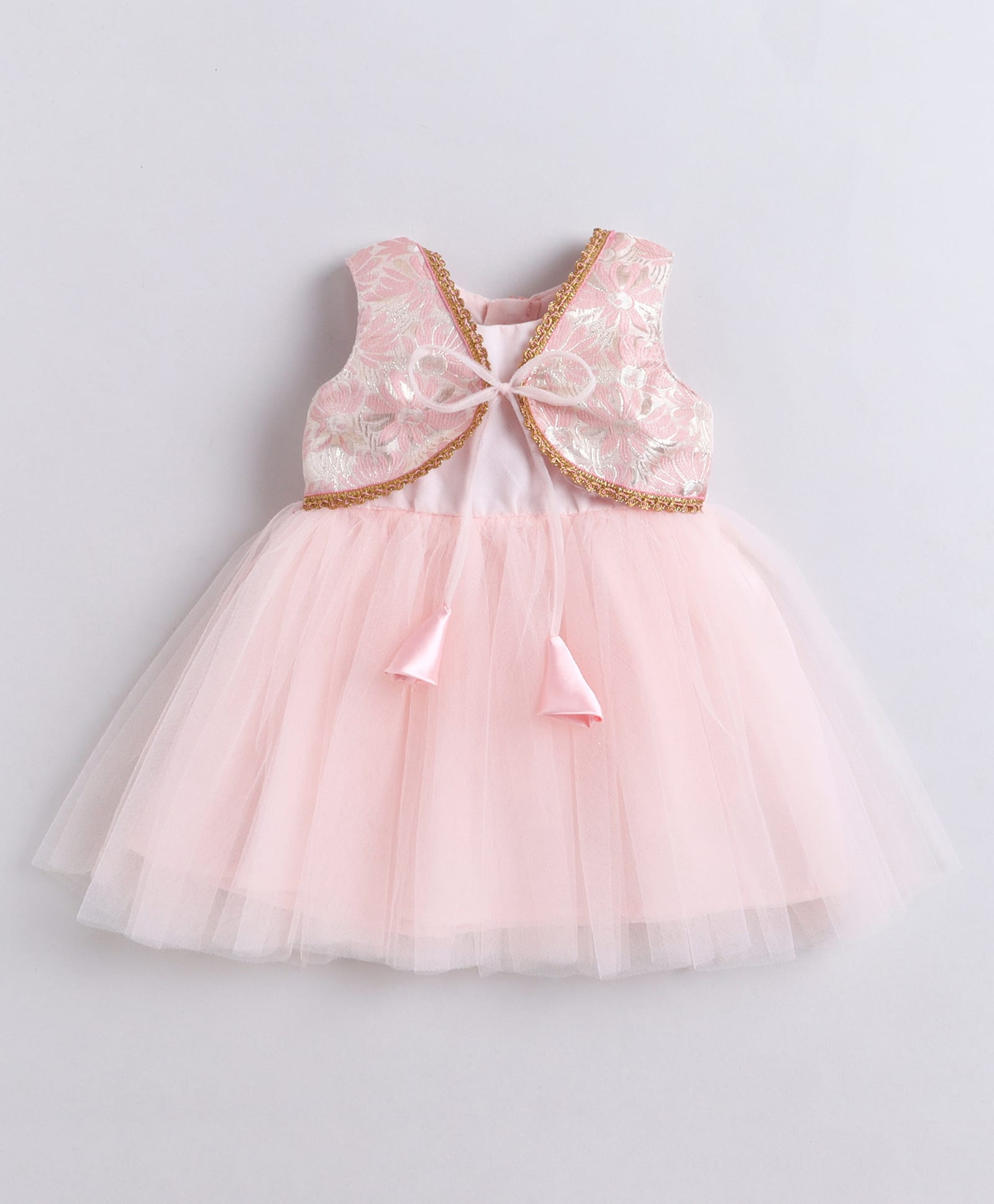 Many frocks & Net Woven Sleeveless Lace Embellished Dress - Pink-image-24