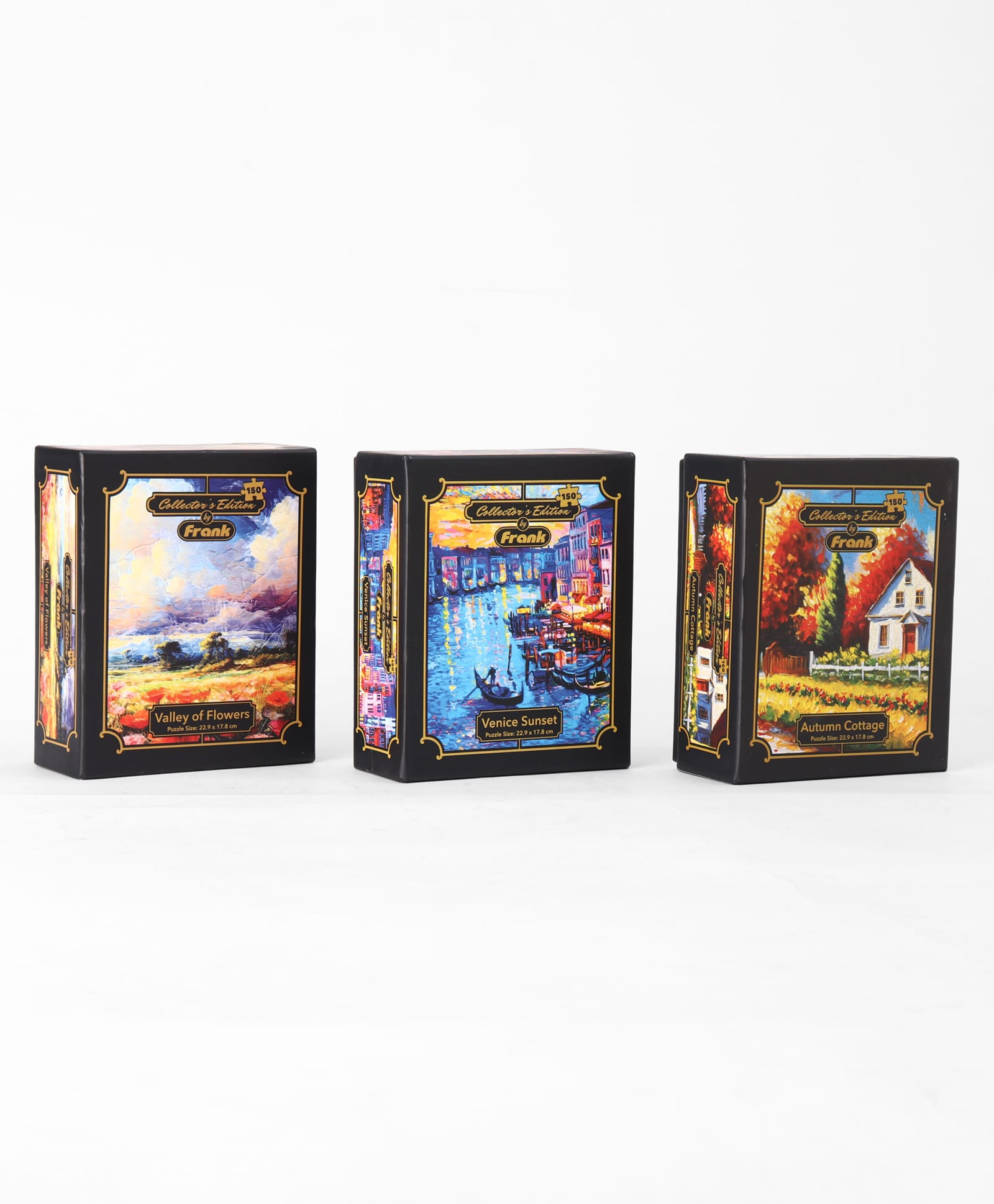 Frank Combo 1 Collector's Edition 150 Pieces Each Puzzle With Venice Sunset, Autumn Cottage & Valley of Flowers Theme - Pack of 3-image-31
