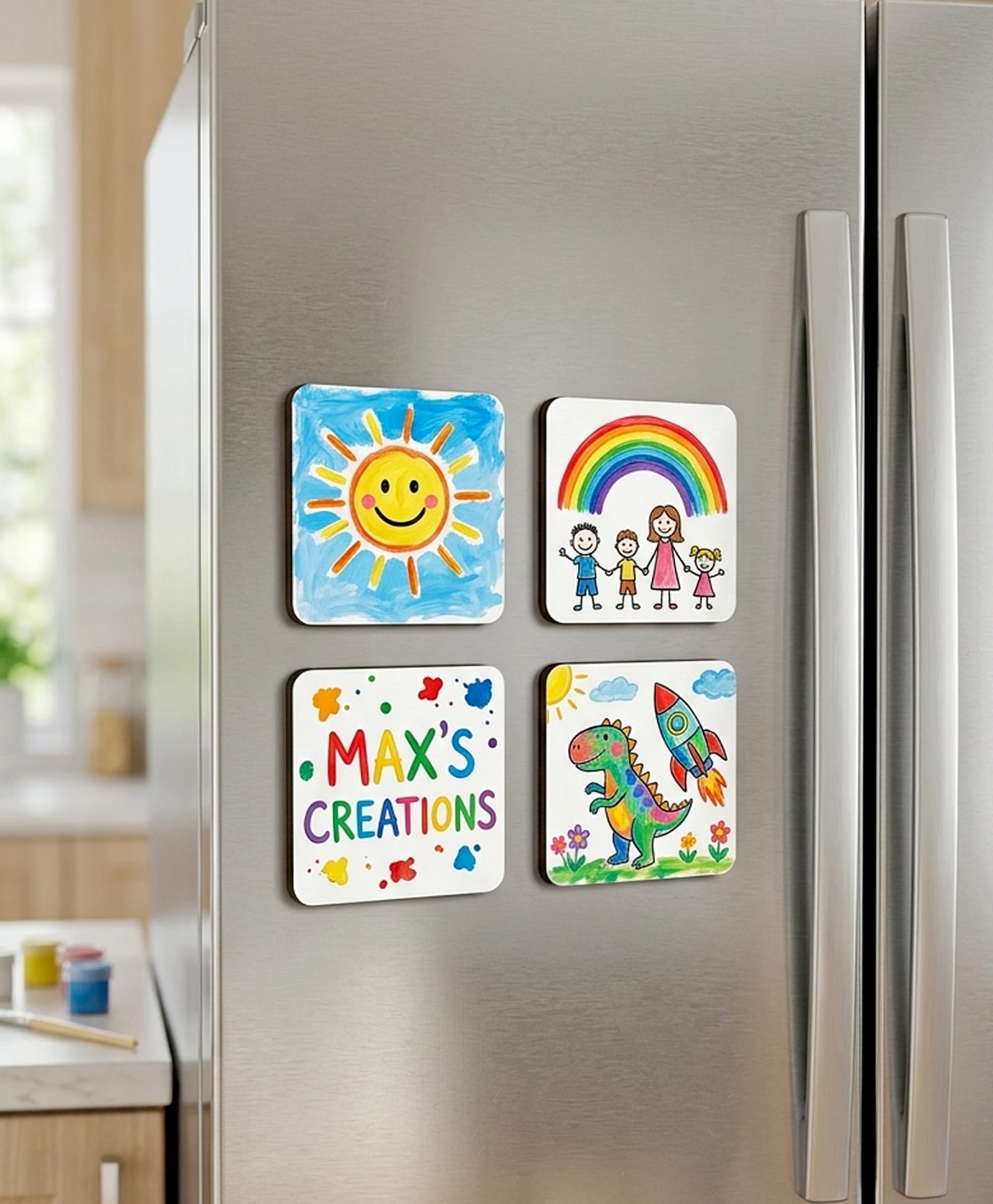 fab n funky Kids DIY Fridge Magnet Art Kit - Paint & Create Magnets| Creative Craft Activity Set| DIY Painting Toy for Boys & Girls| BIS Certified| Draw Stick Display| Child Safe Paint-picture-20