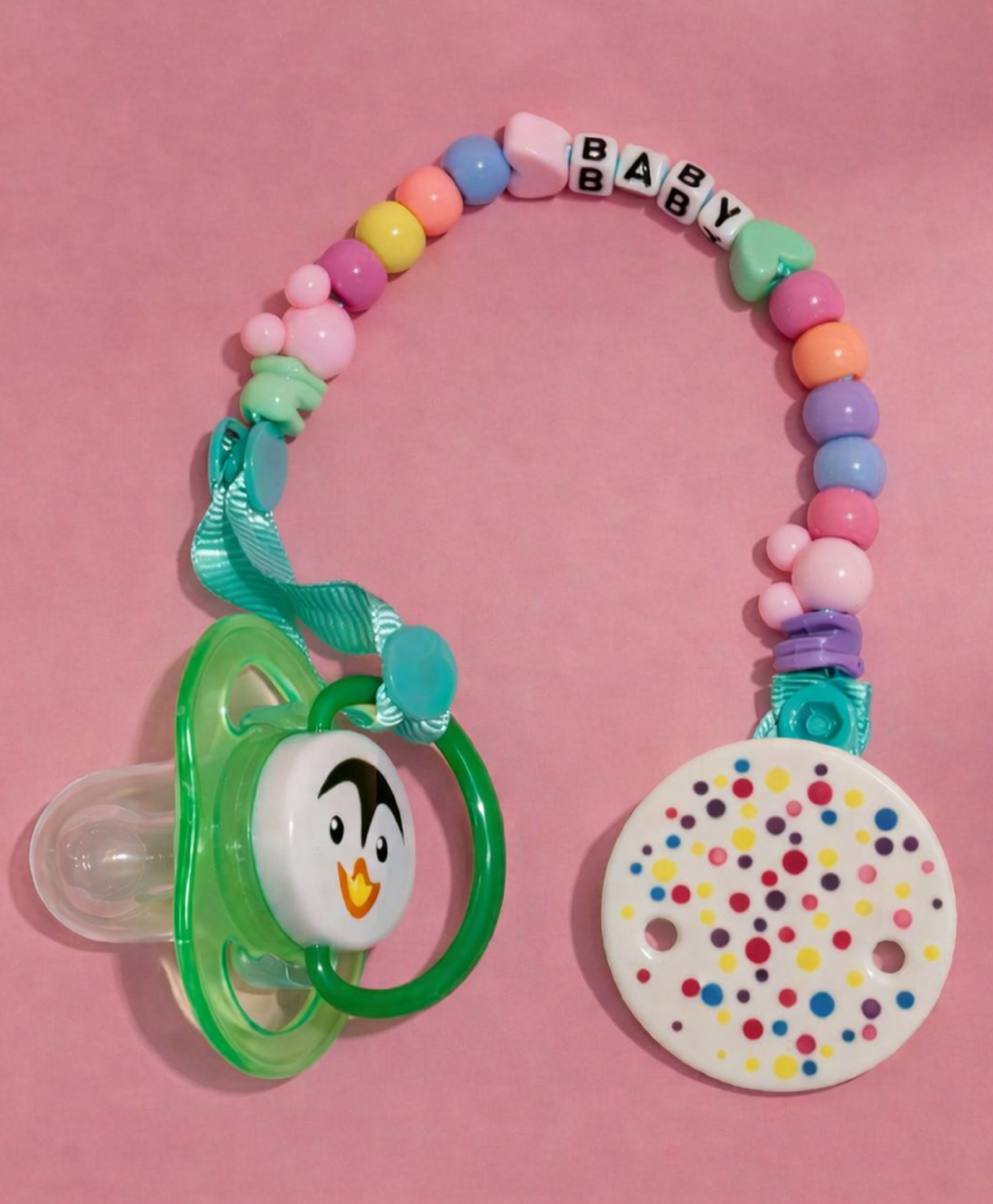 The Cheeky Kidzz Newborn Silicone Pacifier Teether With Chain Clip for Baby Boys and Girls, Fits Most Pacifiers and Teething Toys BPA Free (WHITE)-picture-16