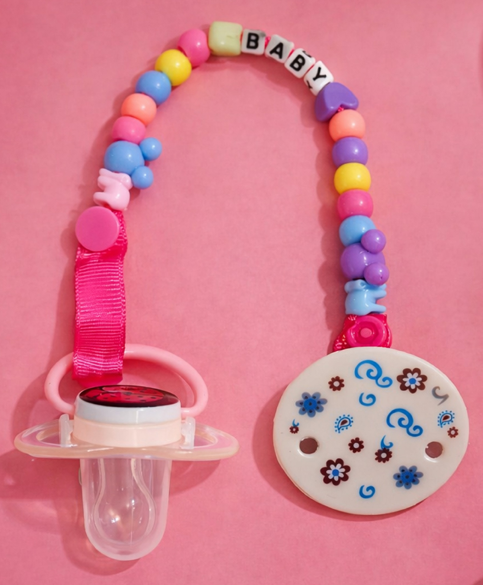 The Cheeky Kidzz Newborn Silicone Pacifier Teether With Chain Clip for Baby Boys and Girls, Fits Most Pacifiers and Teething Toys BPA Free -White-picture-17