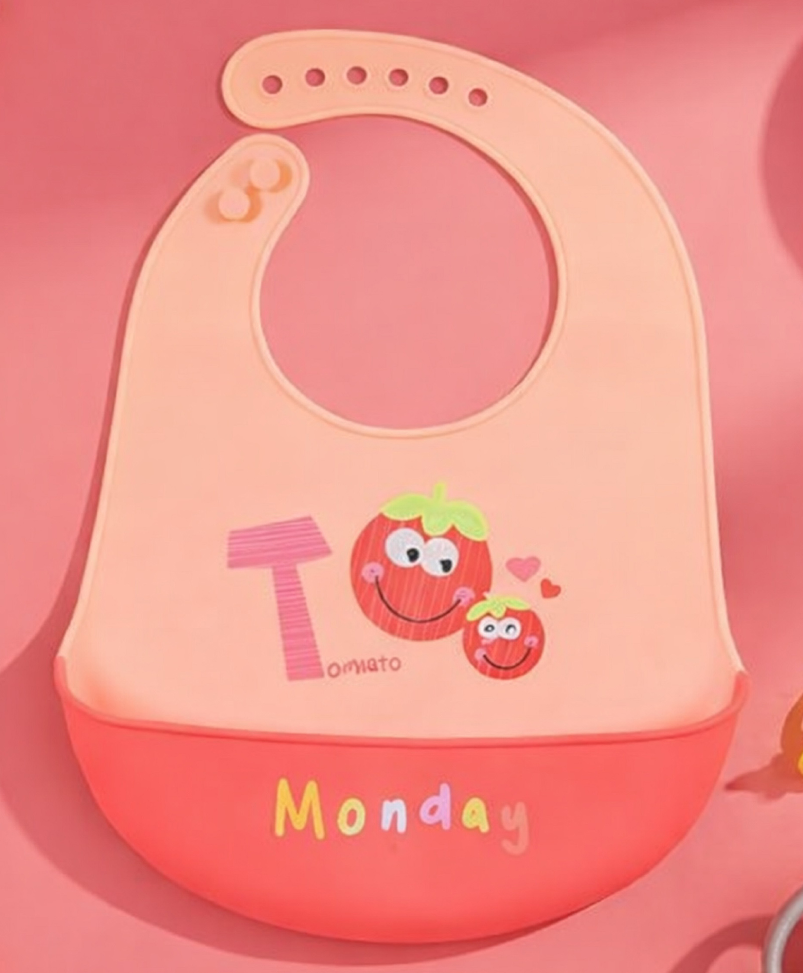 The Cheeky Kidzz Baby Silicone Feeding Bib With Adjustable Strap Waterproof Easy Stain Proof No Bad Odour | BPA Free/Soft Material Bibs with Tray/Food Catcher 6 Months To 3 Years (RED)-image-46