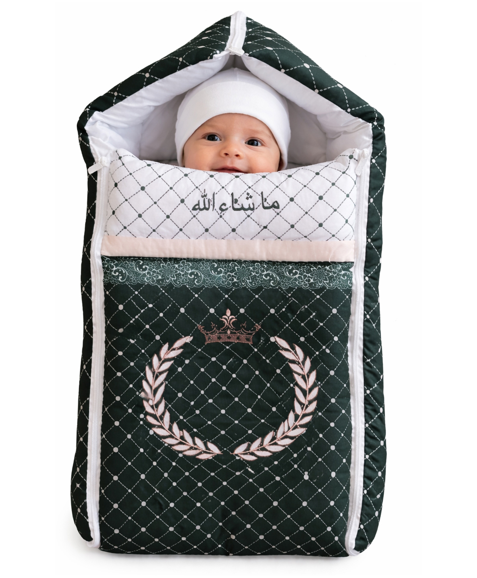 TERI BERI Baby Sleeping Bag with Hood Zipper Soft Cotton Newborn Carry Nest Swaddle Wrapper Winter Warm Baby Blanket for Infants upto 4 Months-picture-35