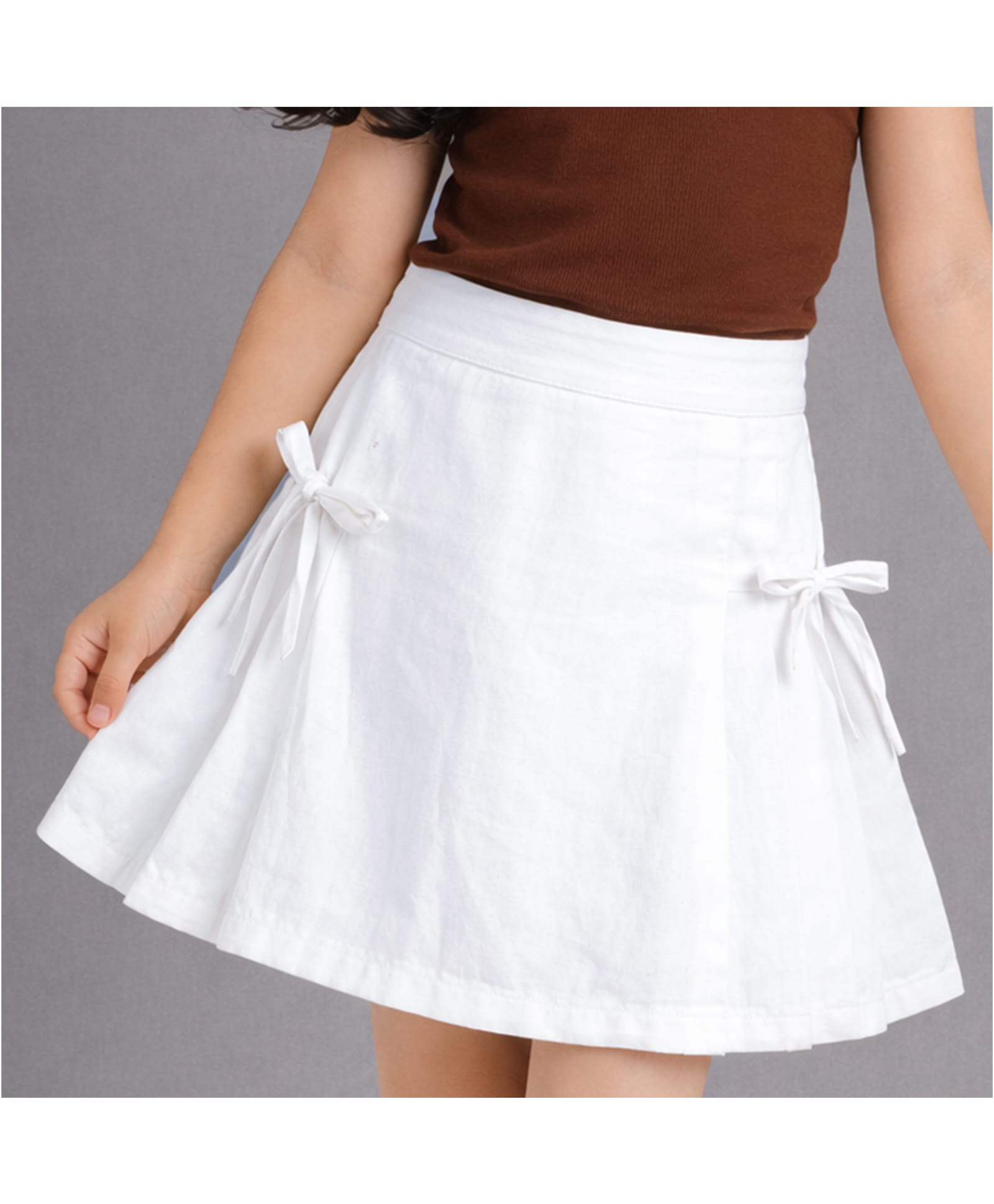 PURPLE UNITED KIDS Cotton Woven Bow Applique Detailed Skort - White-picture-25