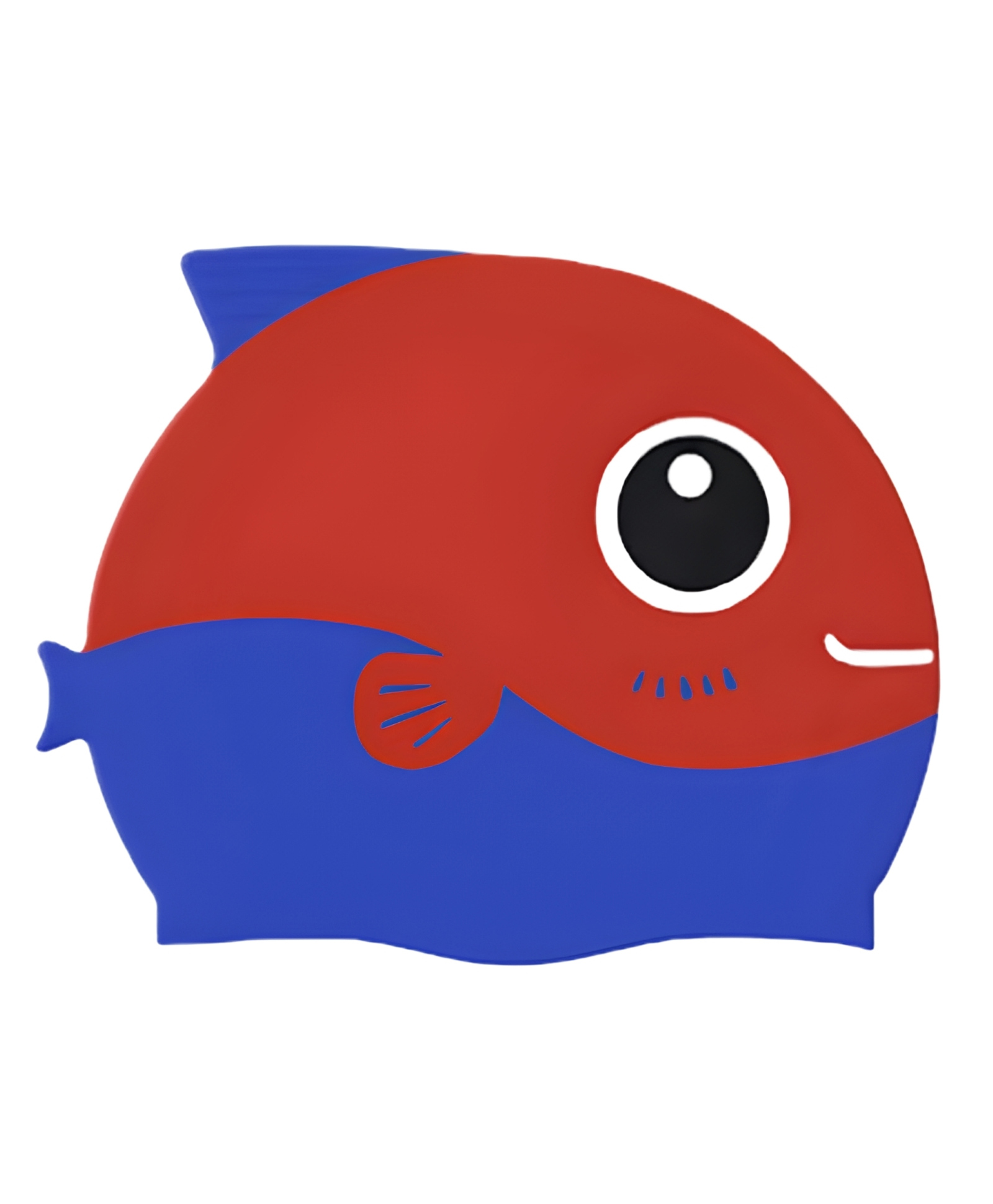 KARBD Fish Fin Design Silicone Swimming Cap for Kids - Blue Red-picture-17