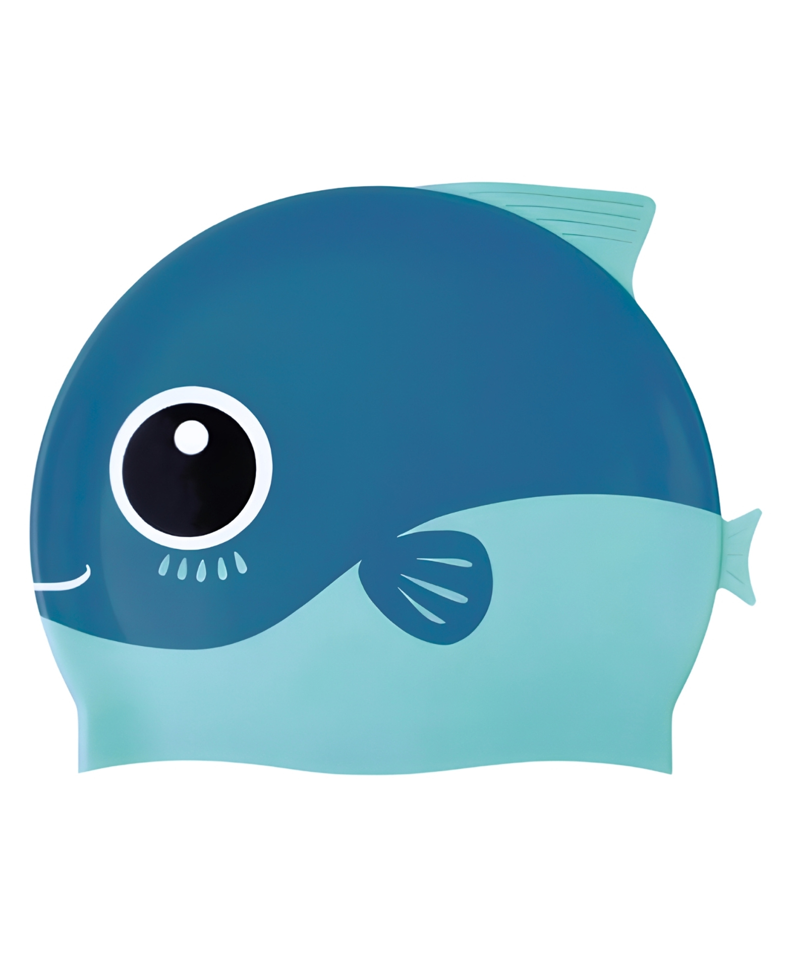 KARBD Fish Fin Design Silicone Swimming Cap for Kids - Light Green Grey-image-15