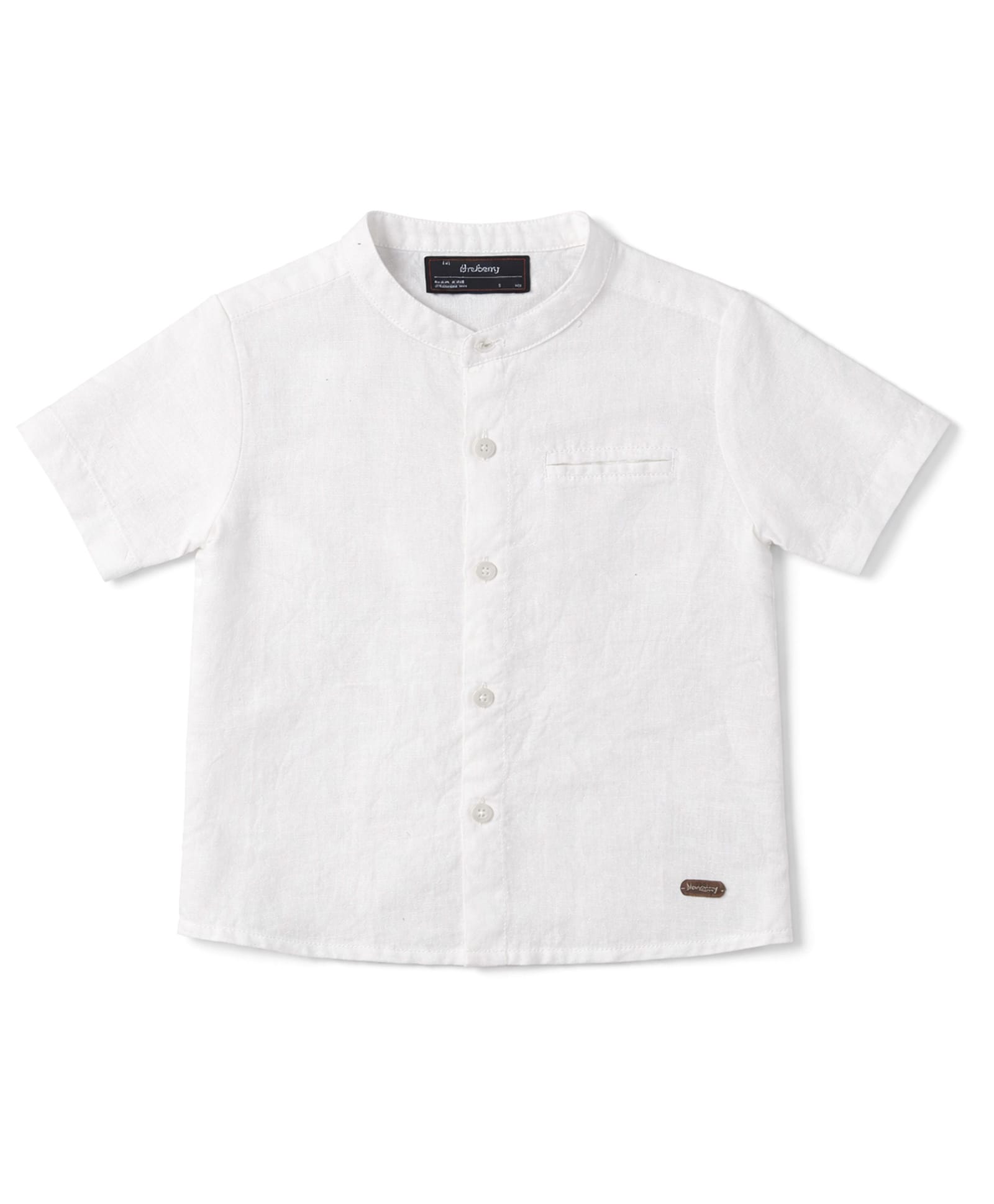 nuberry Cotton Woven Half Sleeves Solid Shirt - White-image-45