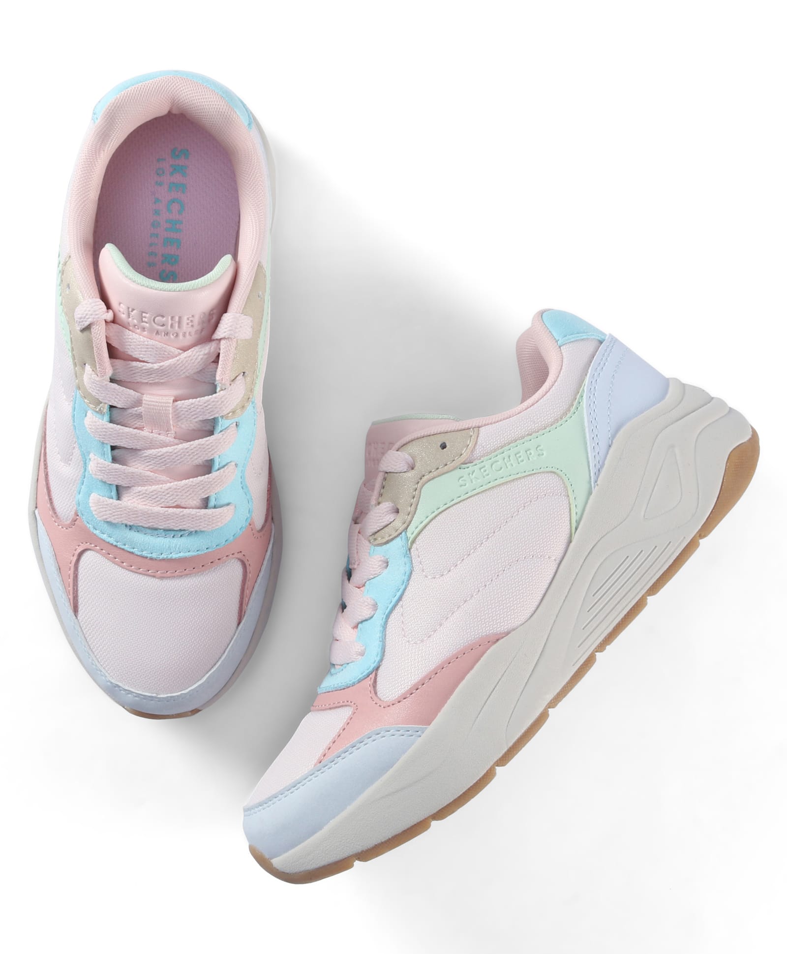 Skechers Lace Up Closure Solid Casual Shoes - Pink-picture-19
