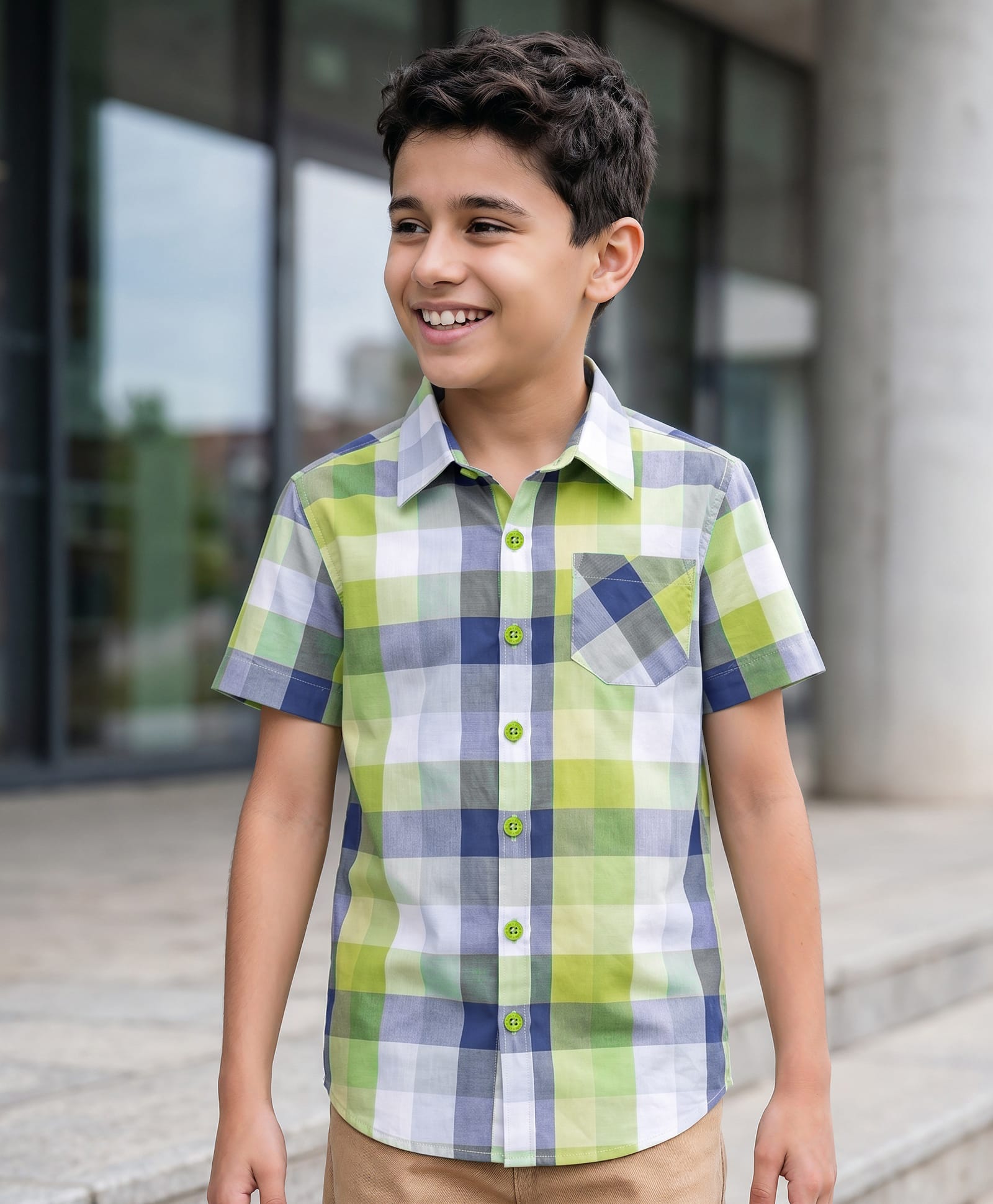 Pine Kids Cotton Woven Shirts Checks Multi Color 4-5 Years-picture-14