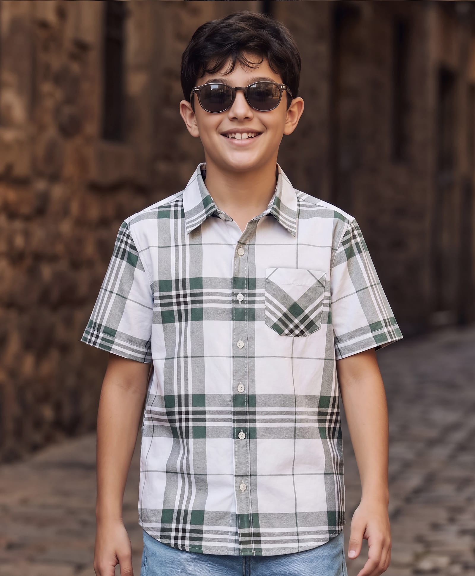 Pine Kids Cotton Woven Checks Shirts Half Sleeves Collar Multi Color 7-8 Years-picture-21