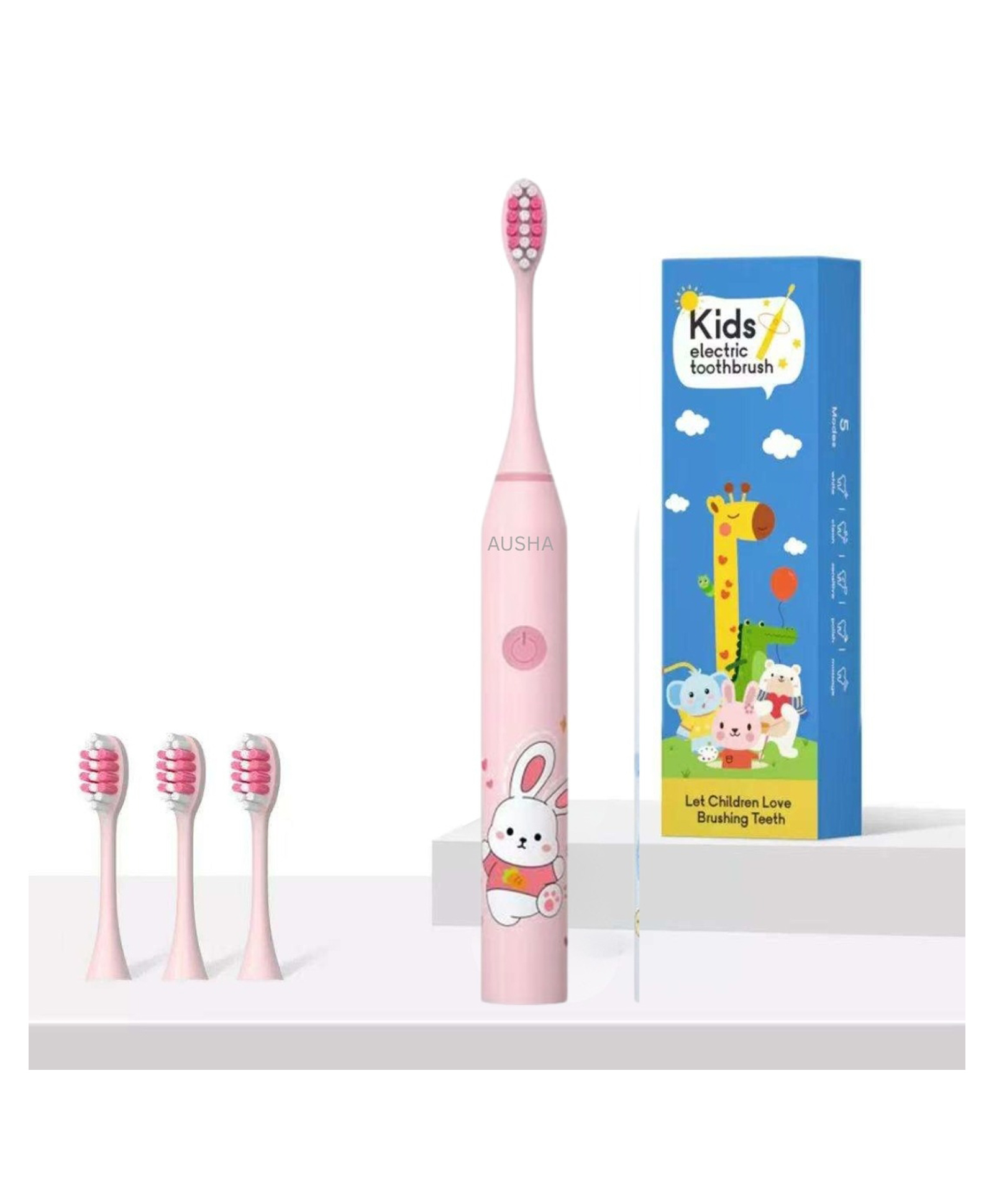Ausha Kids Electric Toothbrush (Pink Rabbit) (Ages 3 To 12) | USB Rechargeable, 4 DuPont Heads, 2-Min Smart Timer-picture-20