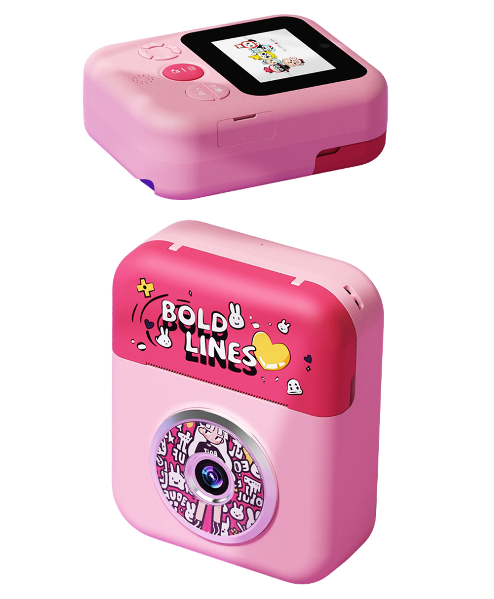 Ausha Kids Instant Print Camera Pink - Rechargeable Thermal Printer & HD Display (Ages 3+) | Photo + Video, Fun Frames-picture-18