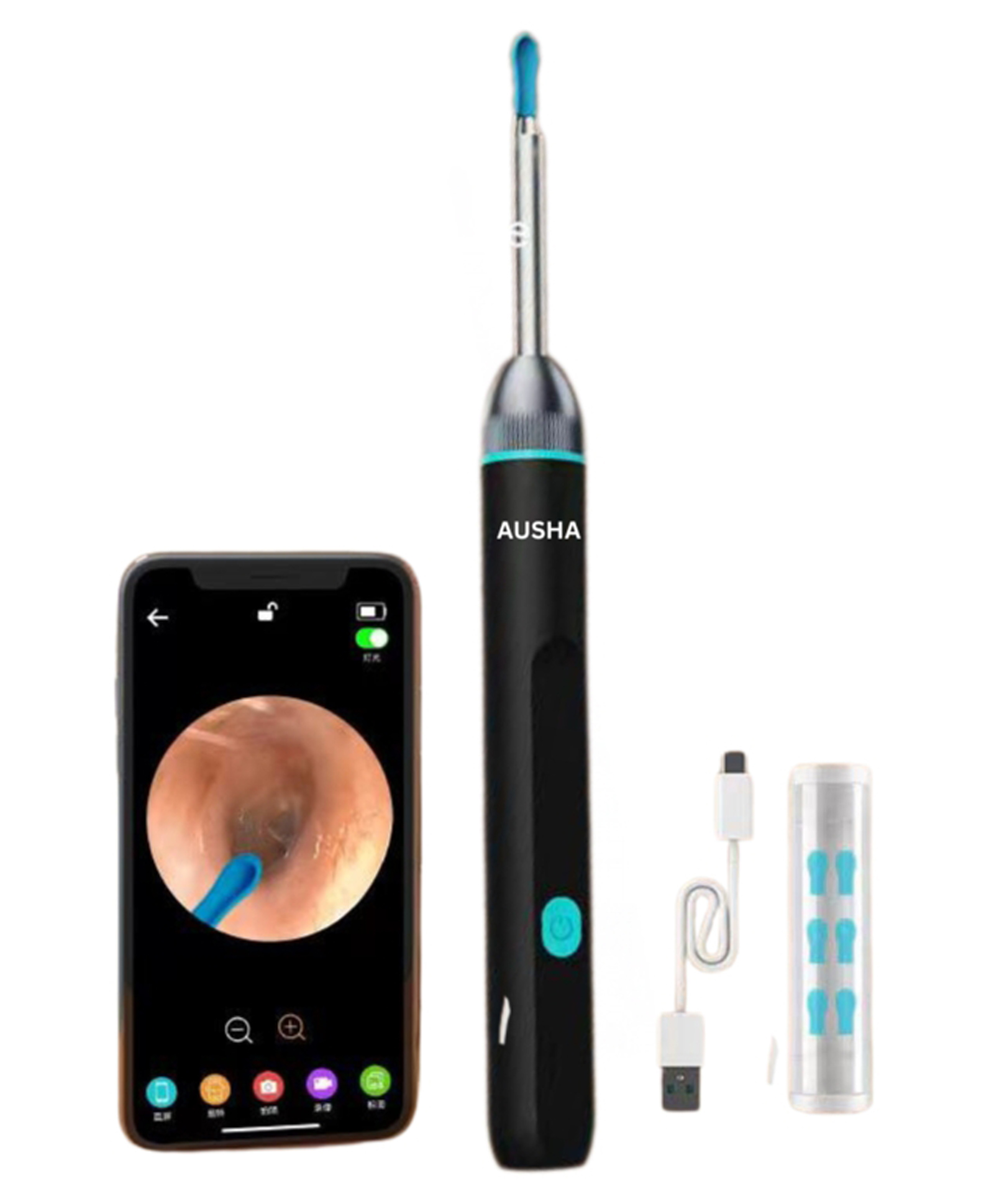 AUSHA 1080p FHD WiFi Ear Cleaner with Camera 3.5mm Ear Endoscope for Kids & Adults with LED & Silicone Tips-picture-32