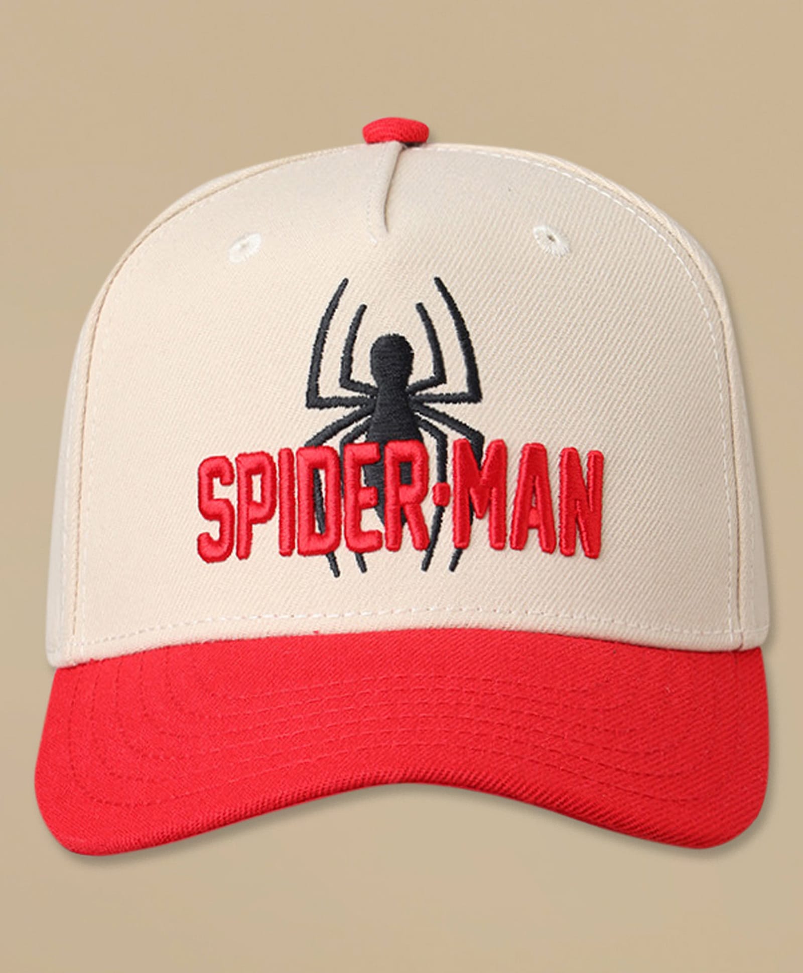 Kidsville Cotton Blend Knit Marvel Featuring Spiderman Embroidered Baseball Cap - Off White - Circumference 54 Cm-picture-35