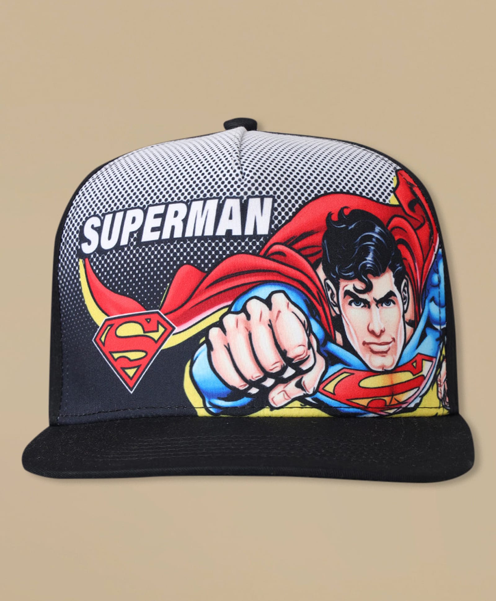 Kidsville Cotton Blend Knit DC Comics Featuring Superman Printed Baseball Cap - Grey & Black - Circumference 54Cm-image-19