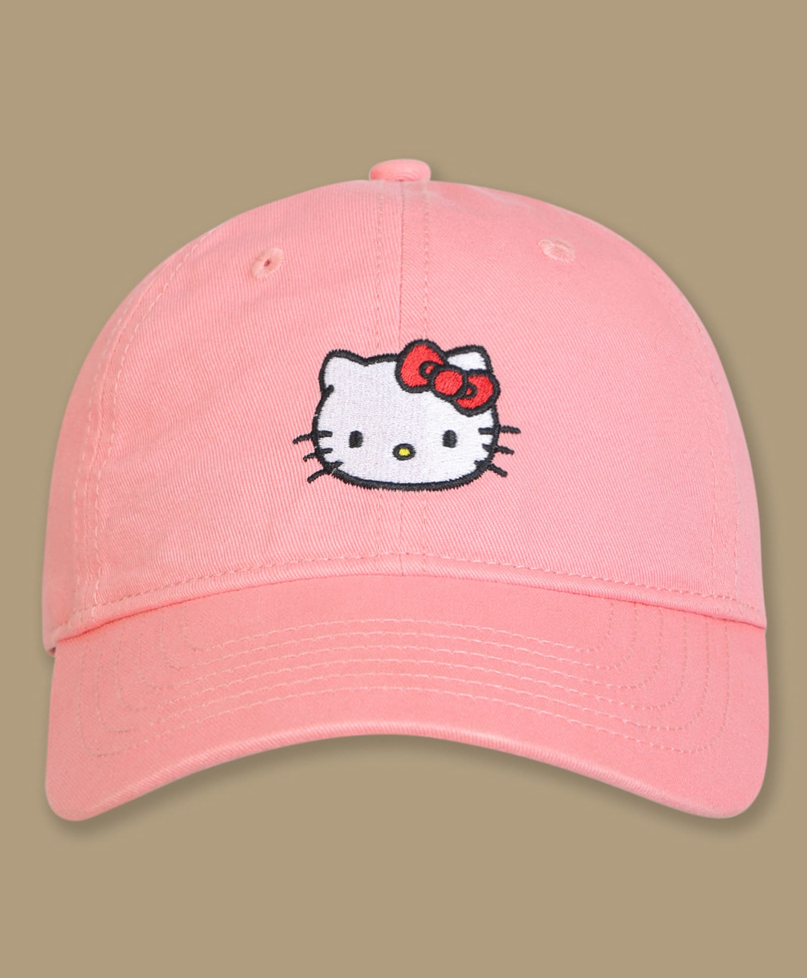 kidsville cotton blend knit sanrio friends featuring hello kitty embroidered baseball cap - pink - circumference 54 cm