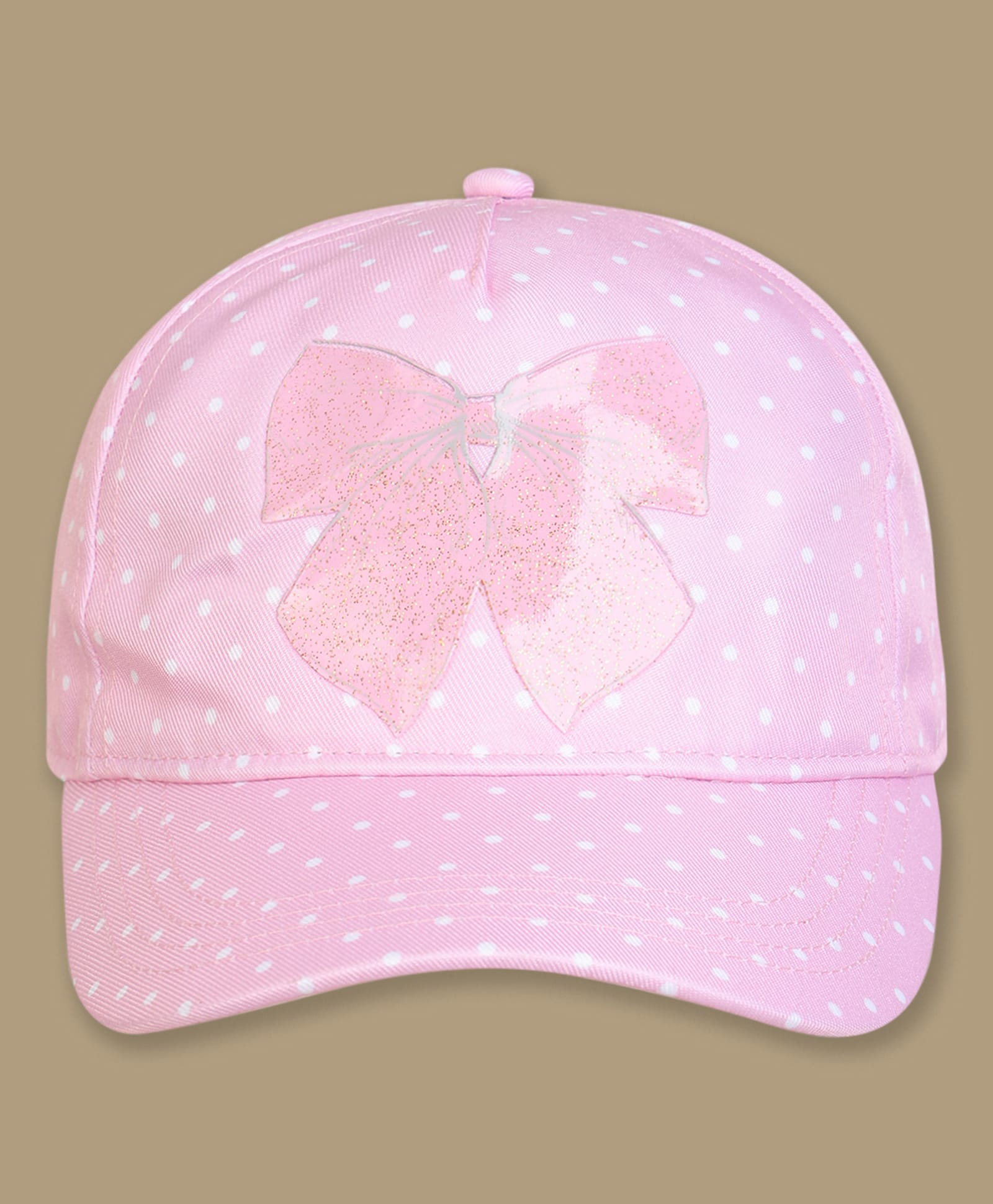 Kidsville Cotton Blend Knit Bow Patch Detailed Baseball Cap - Pink - Circumference - 54 Cm-picture-27