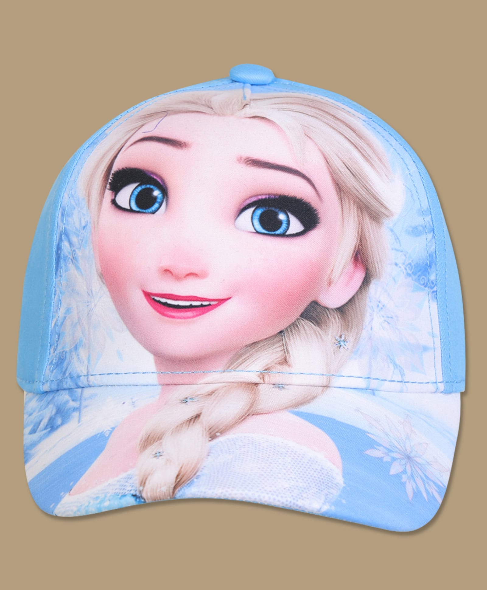 Kidsville Cotton Blend Knit Disney Frozen Featuring Elsa Printed Baseball Cap - Blue - Circumference - 54 Cm-image-25
