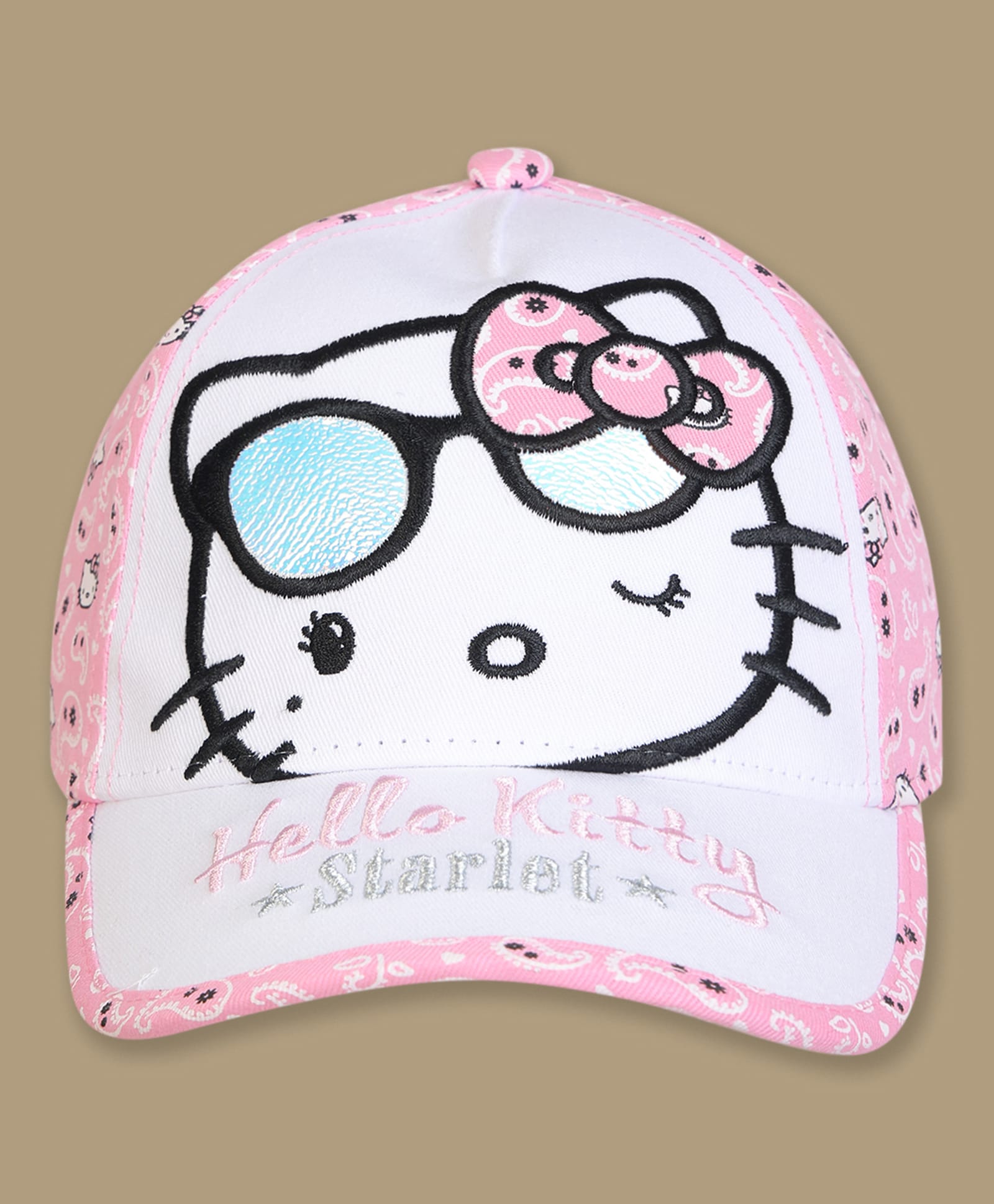 Kidsville Cotton Blend Knit Sanrio Friends Featuring Hello Kitty Printed Baseball Cap - Pink - Circumference - 54 Cm-picture-15