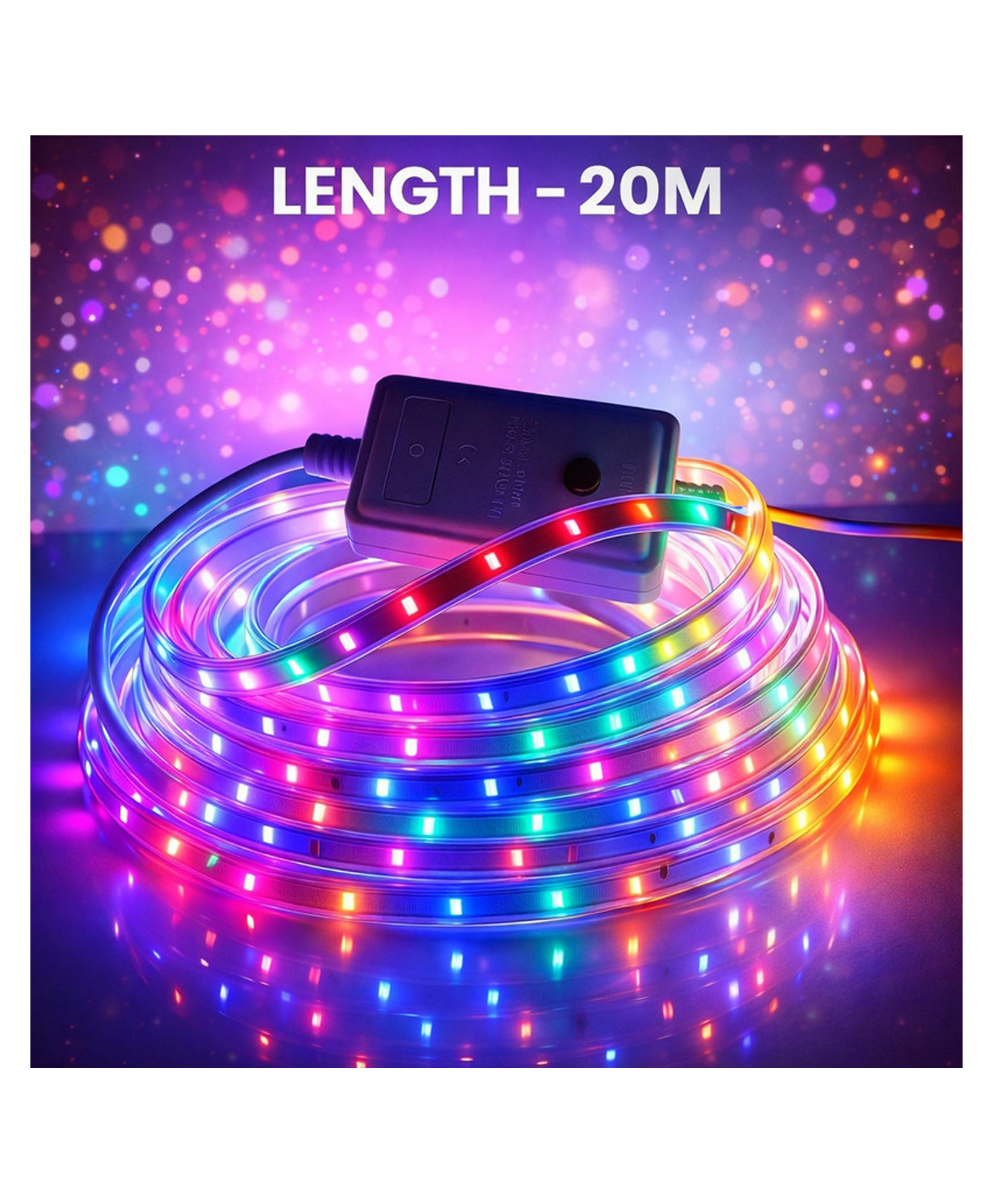 SPARK WORLD | Rope Light 20 Meter MultiColor Multicolor LED Decorative Light for Home & Festival Use-picture-27
