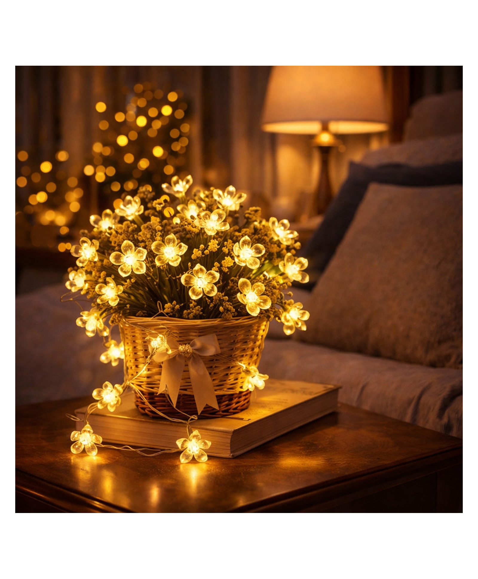 SPARK WORLD | 117.6 inch Flower Fairy White Rice Lights Warm White LED Decorative Light for Home & Festival Use-picture-20