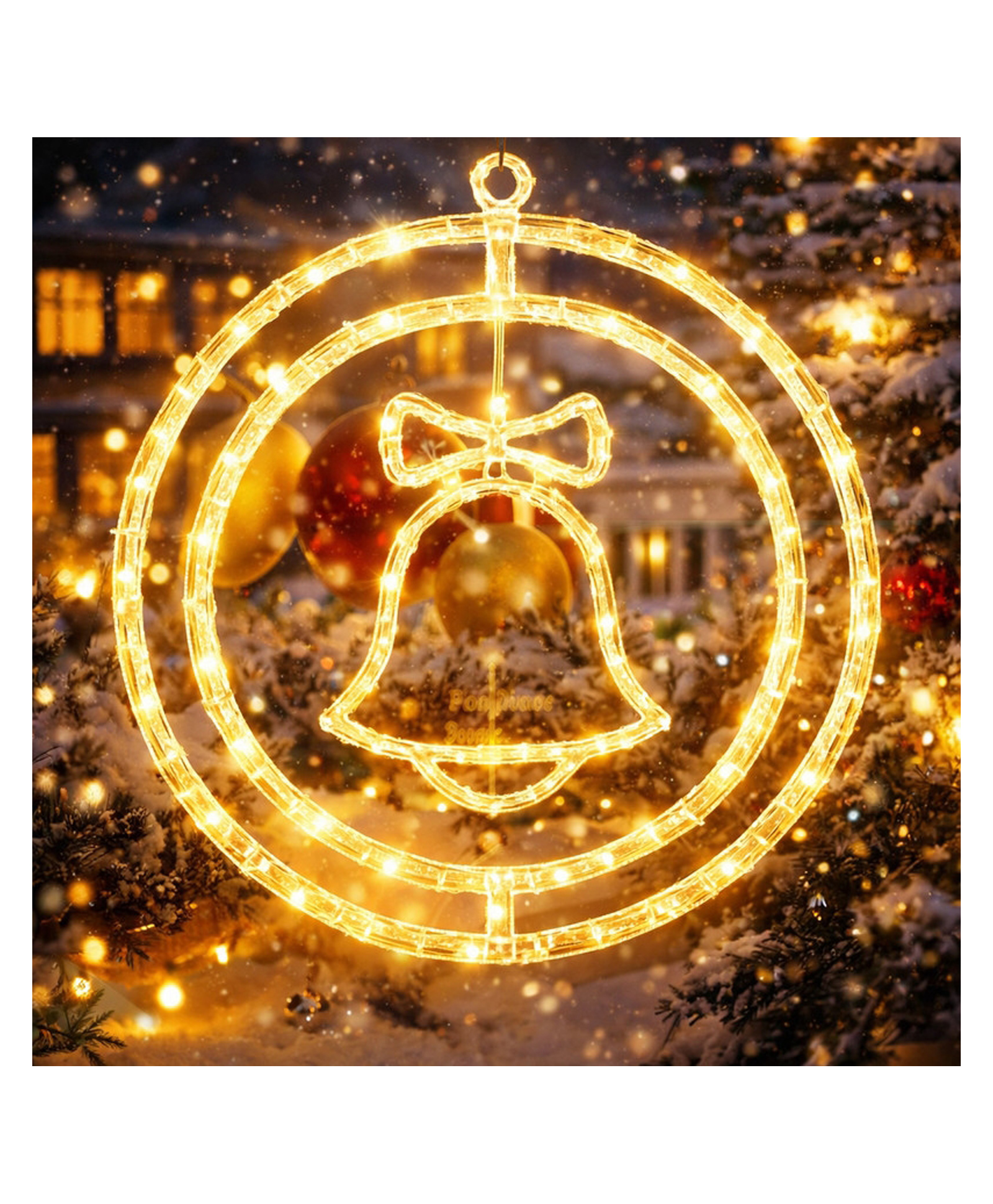 SPARK WORLD | Christmas Bell Window LED Light (Warm White) Warm White LED Decorative Light for Home & Festival Use-picture-30