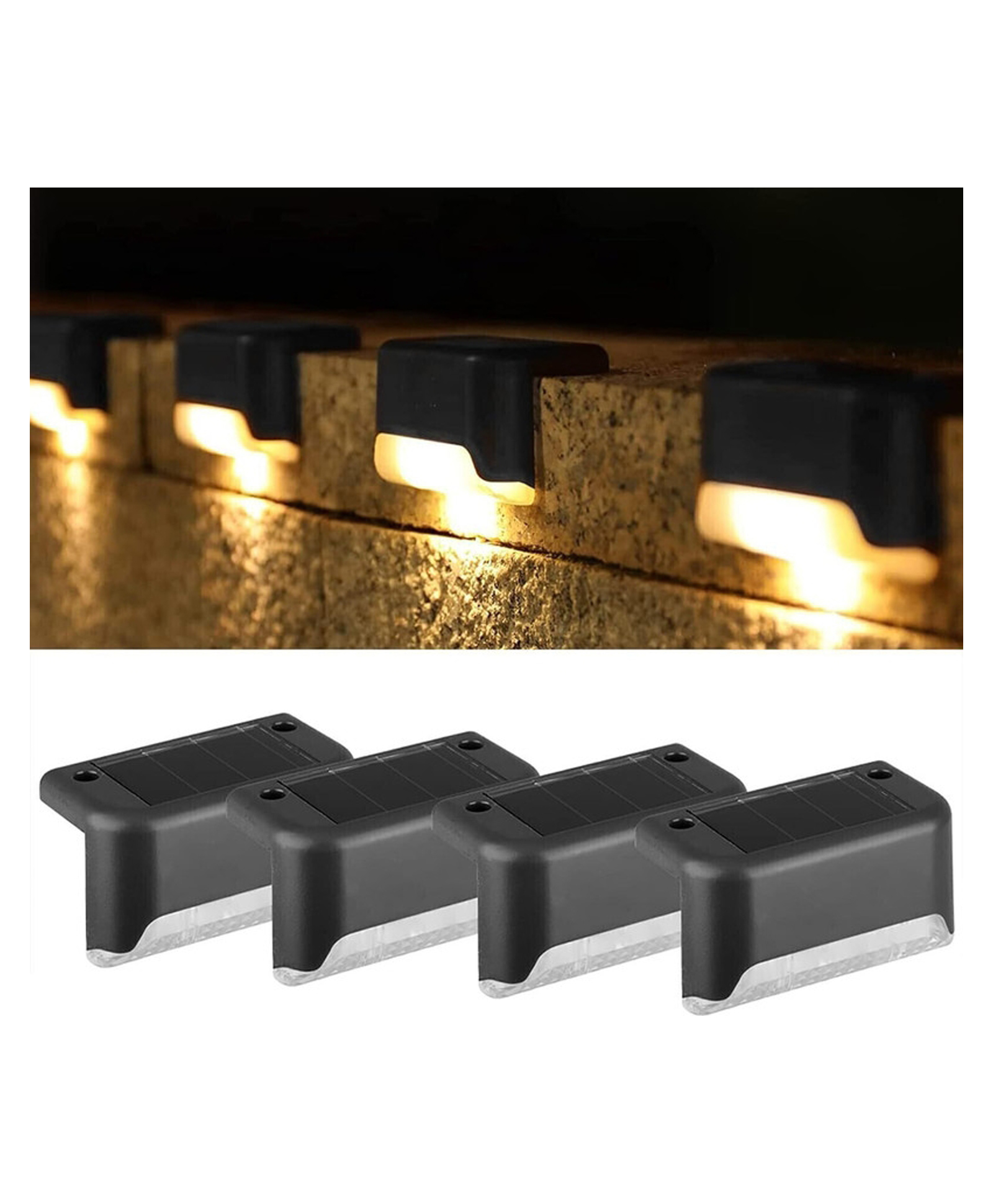 SPARK WORLDspark world spark world | Pack of 4 | 4Pcs Solar Step Lights Outdoor Waterproof Led Solar Fancy Lamp Plastic White LED Decorative Light for Home & Festival Use-image-3