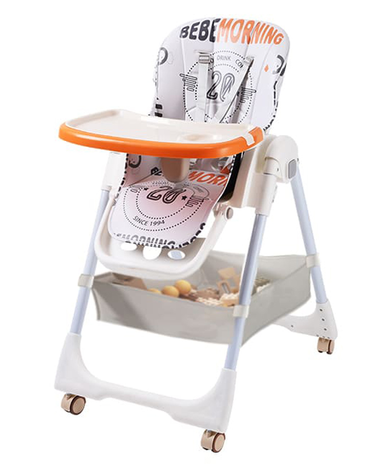 StarAndDaisy Galaxy Star Baby High Chair Foldable With Height Adjustment & Storage Basket- White-picture-20