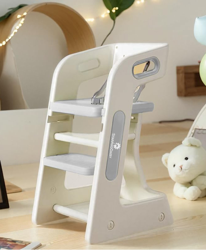 StarAndDaisy High Chair for Baby Study Chair with Adjustable Height, Safety Belt & Light Weight - Grey-image-18