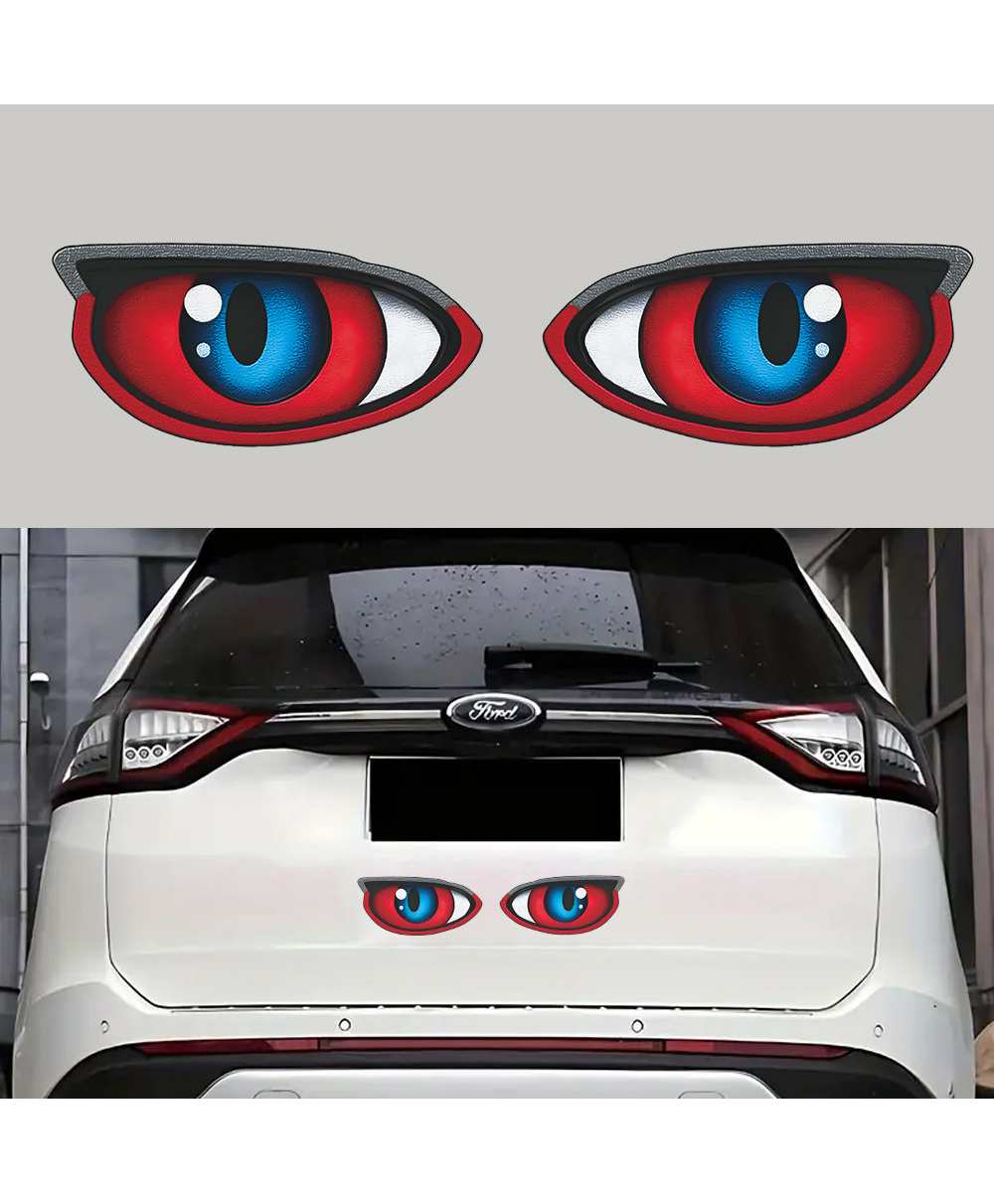 JAAMSO ROYALS Eyes Car Stickers Exterior 3D Graphics Printed Sticker for Bumper Side Door Laptop Decal Gift Stylish Decor (15 CM X 15 CM)-image-25