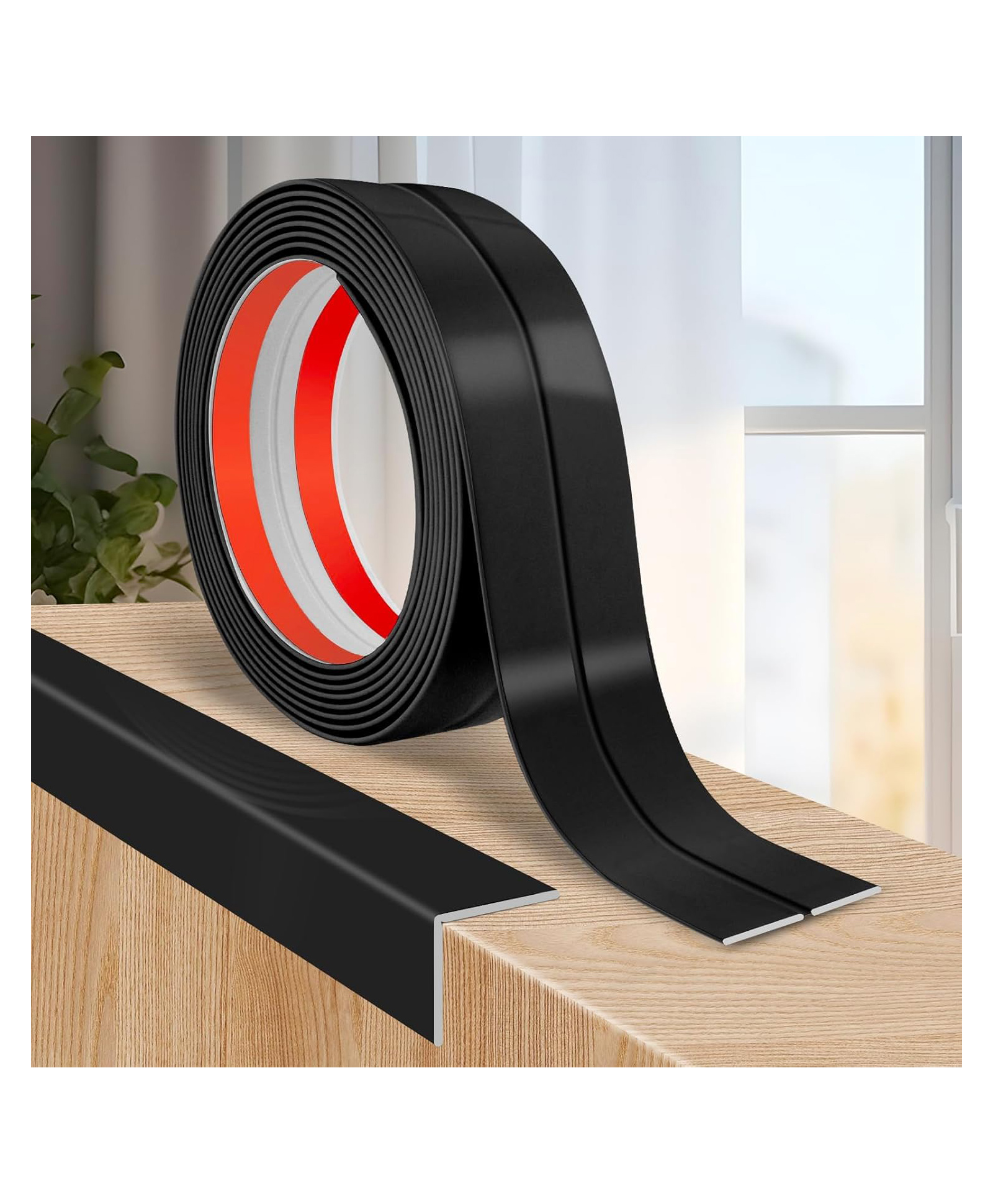 JAAMSO ROYALS Black PVC Edge Banding Tapes Self-Adhesive Furniture Decorative Trim Strip T-Bar Trim (2 x 200 CM)-image-10