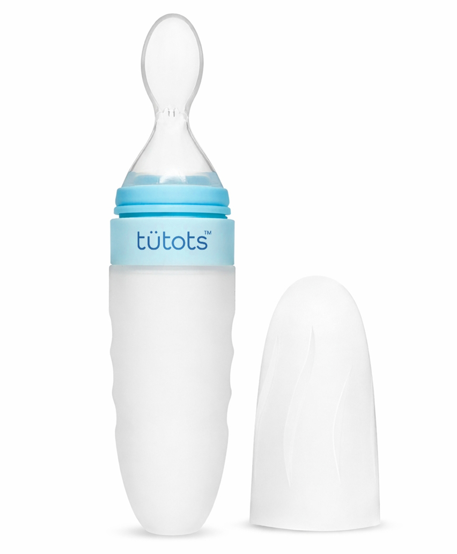 Tutots First Feed Food Feeder for Kids, 90 ml Capacity, Premium Soft Silicone Spoon Food Grade BPA Free Material (Blue)-image-36