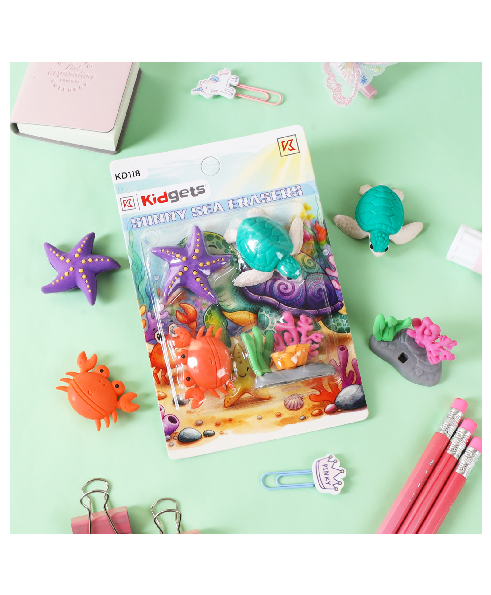 Kidgets Erasers 4pc Erasers Sunny Sea Erasers-picture-15